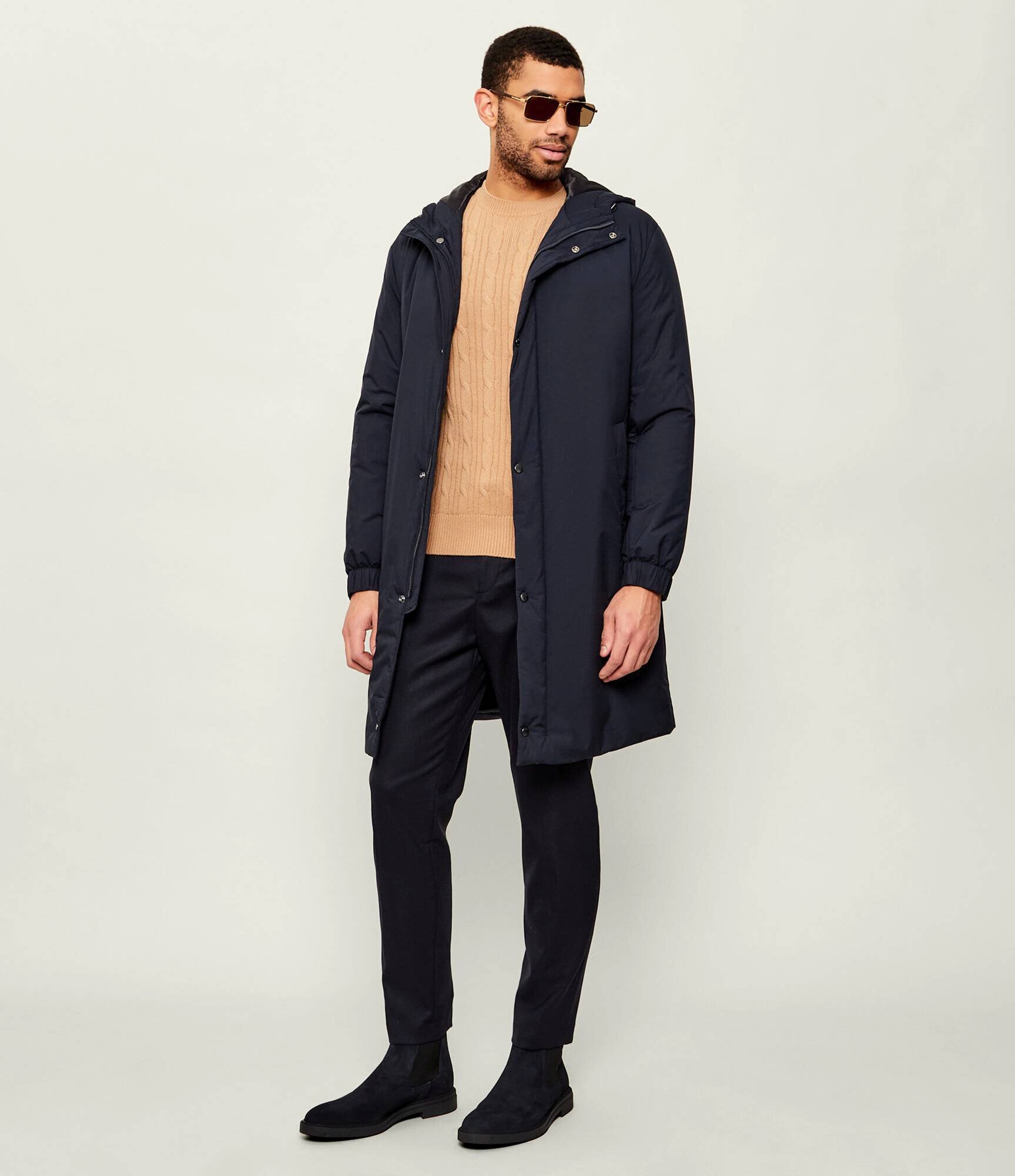 BOSS Black Pantaloni chino C-Perin-RDS-WG-261 | Tapered fit cu adaos de lână