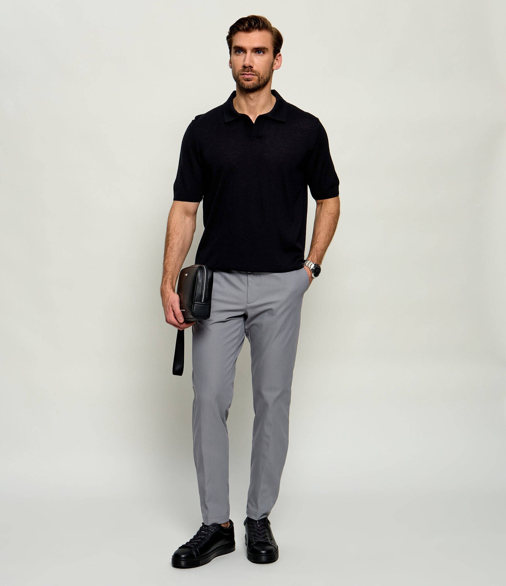 BOSS Black Pantaloni chino P-Kaiton1-Zip | Slim Fit