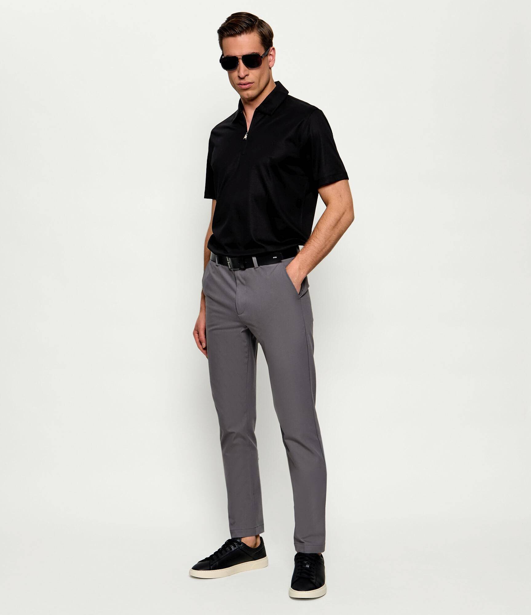 BOSS Black Pantaloni chino P-Kaiton1-Zip | Slim Fit
