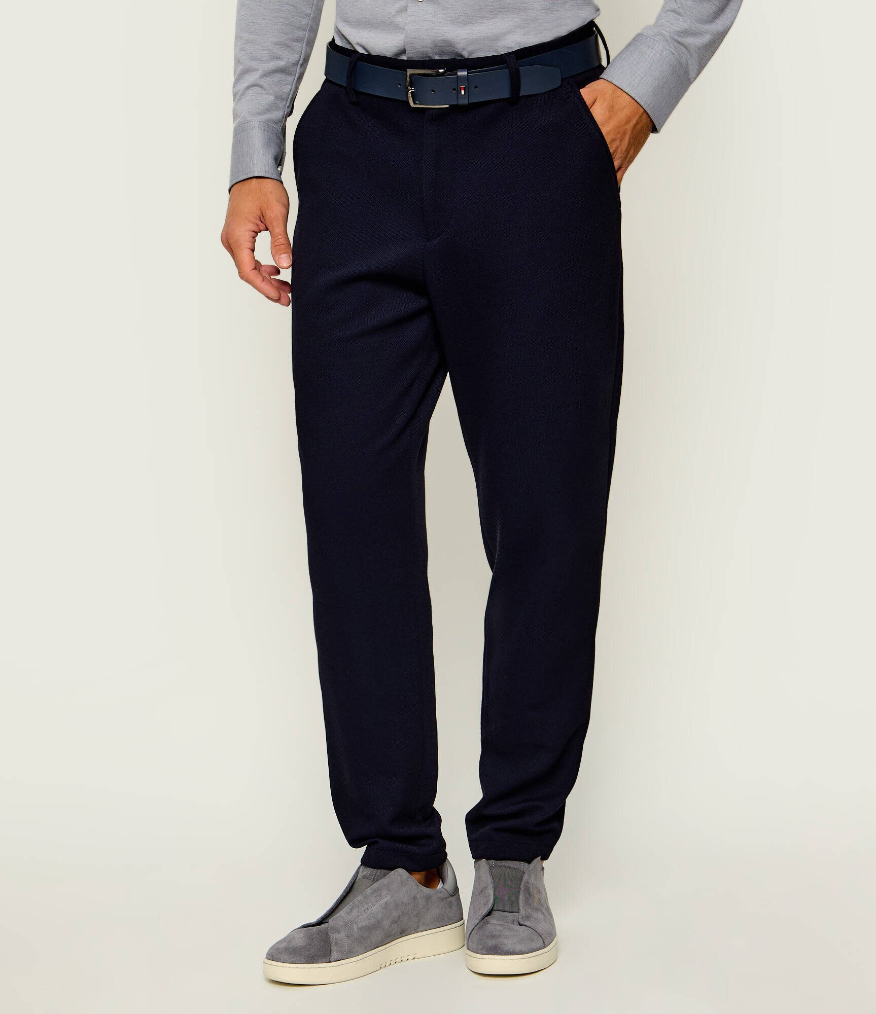 BOSS Black Pantaloni chino P-Perin-IDS-J-WG-264 | Tapered fit cu adaos de lână