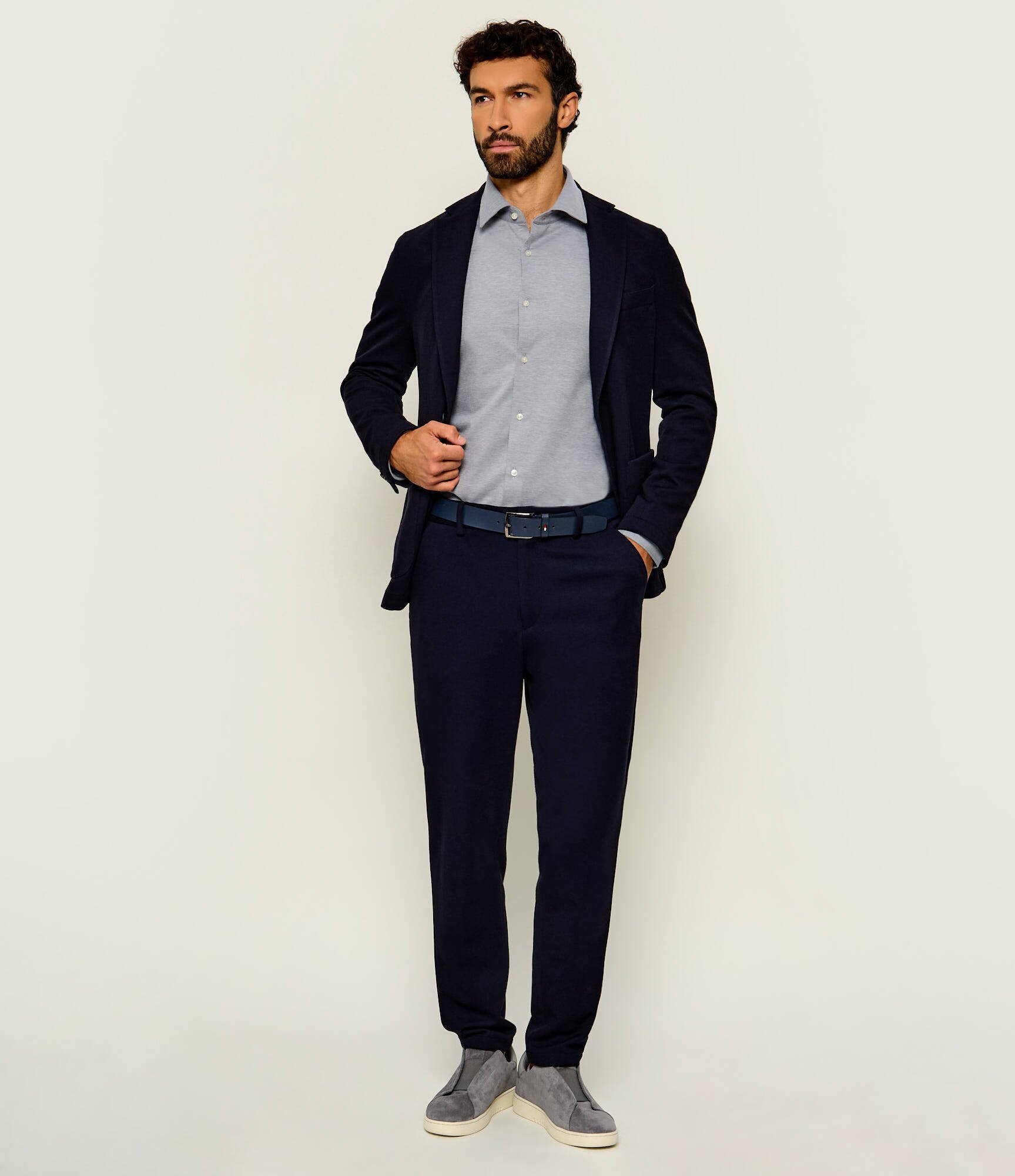 BOSS Black Pantaloni chino P-Perin-IDS-J-WG-264 | Tapered fit cu adaos de lână