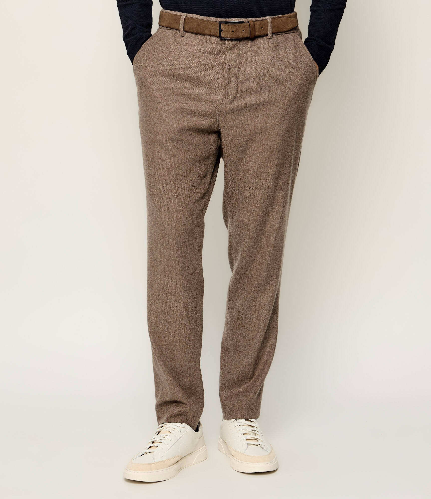 BOSS Black Pantaloni chino P-Perin-RDS-WG-264 | Tapered fit cu adaos de lână