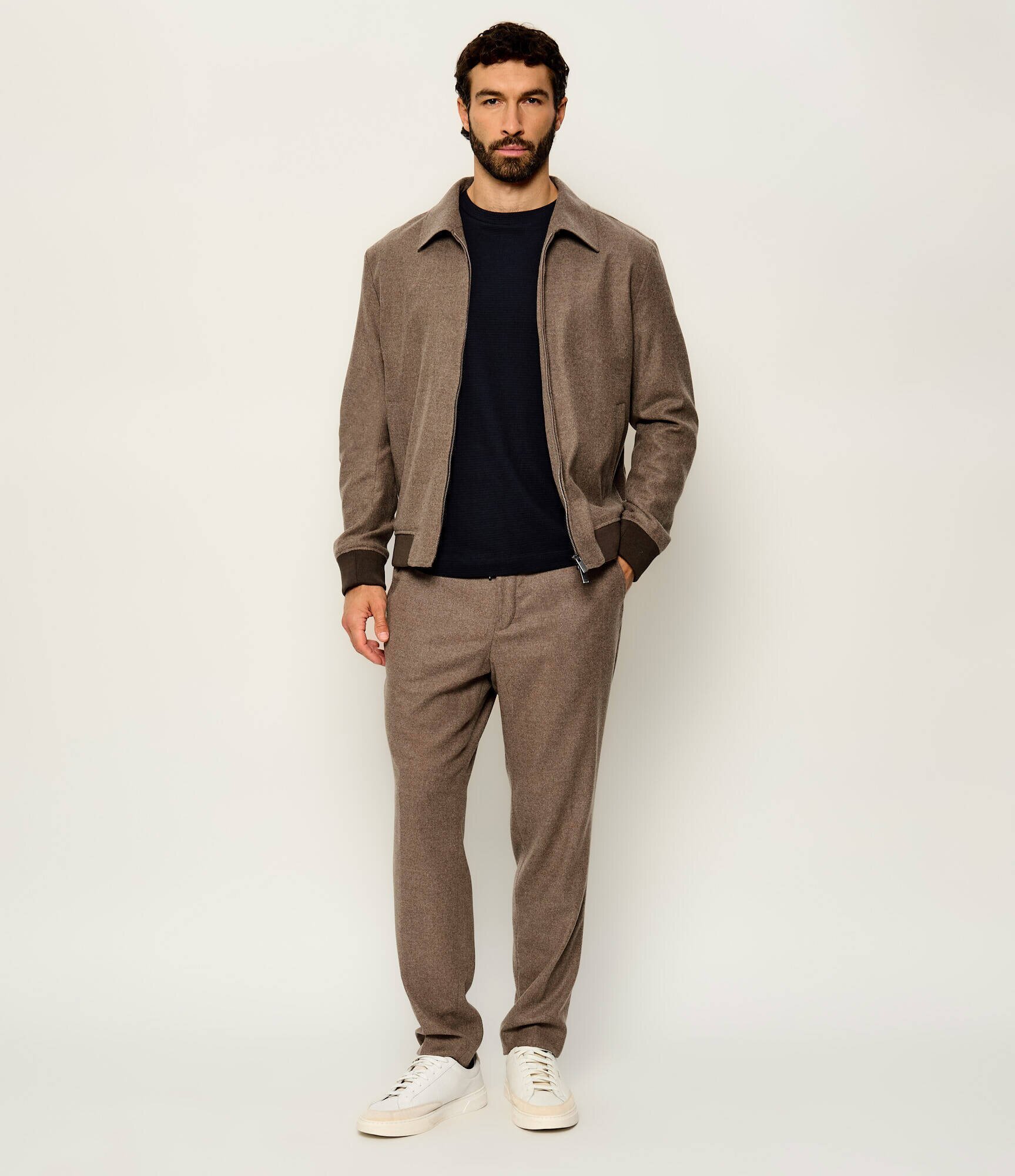 BOSS Black Pantaloni chino P-Perin-RDS-WG-264 | Tapered fit cu adaos de lână