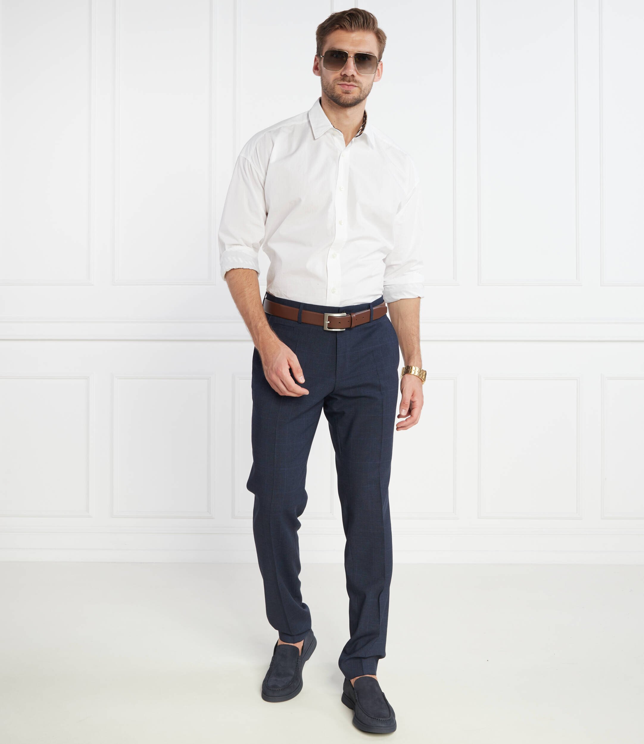 BOSS Black Pantaloni H-Genius-224 | Regular Fit cu adaos de lână