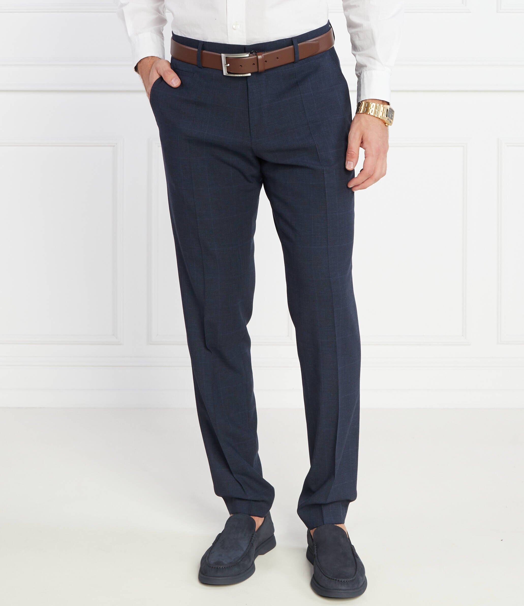 BOSS Black Pantaloni H-Genius-224 | Regular Fit cu adaos de lână