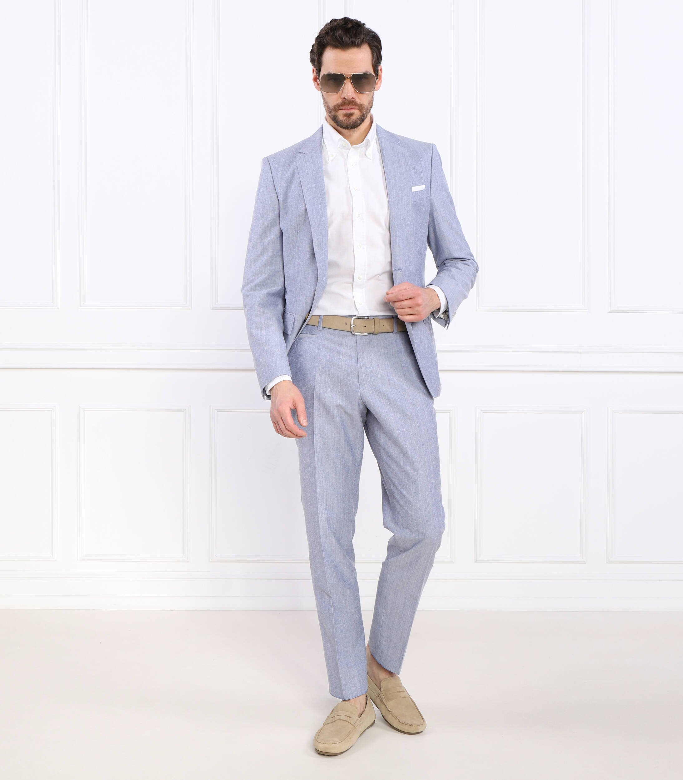 BOSS Black Pantaloni H-Genius-224 | Slim Fit cu adaos de lână