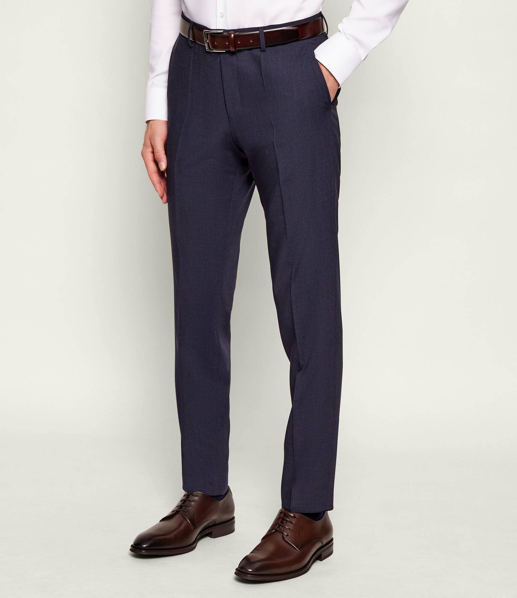 BOSS Black Pantaloni H-Genius-253 | Slim Fit cu adaos de lână