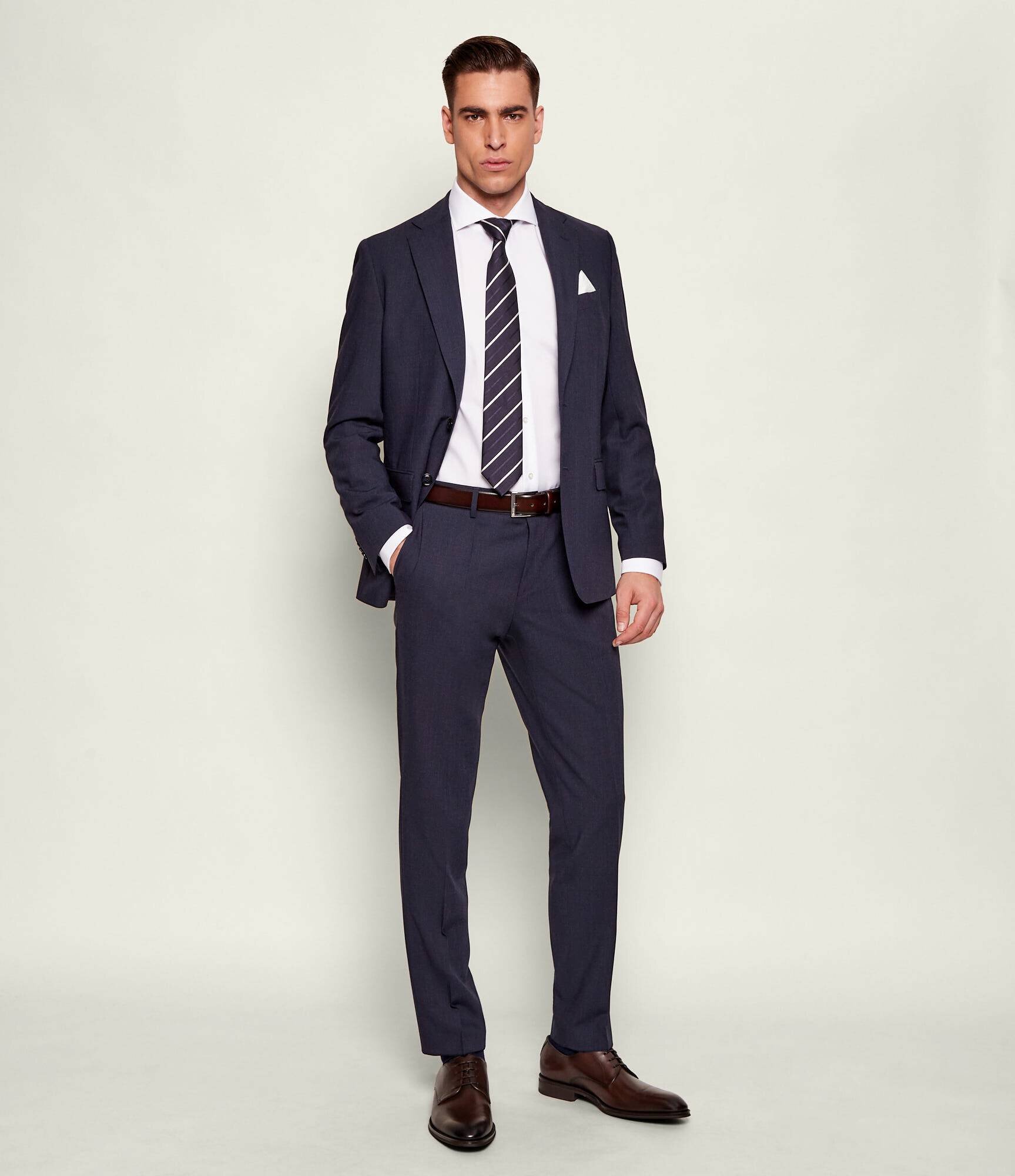BOSS Black Pantaloni H-Genius-253 | Slim Fit cu adaos de lână