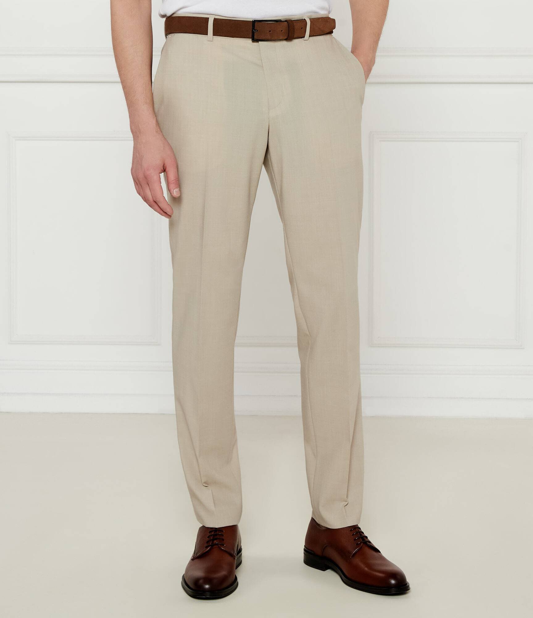 BOSS Black Pantaloni H-Genius-DTL-WG-252 | Slim Fit cu adaos de lână