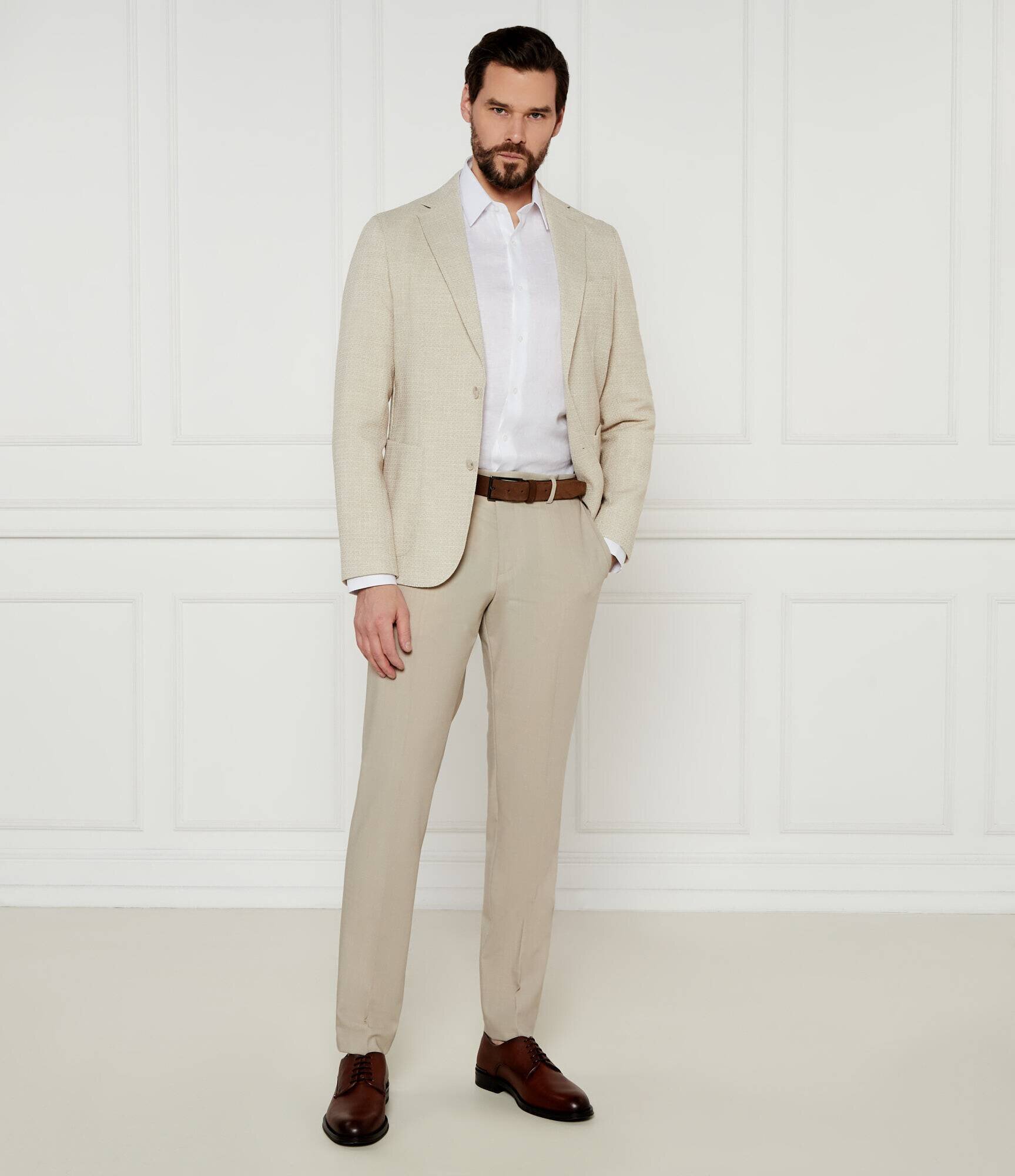 BOSS Black Pantaloni H-Genius-DTL-WG-252 | Slim Fit cu adaos de lână