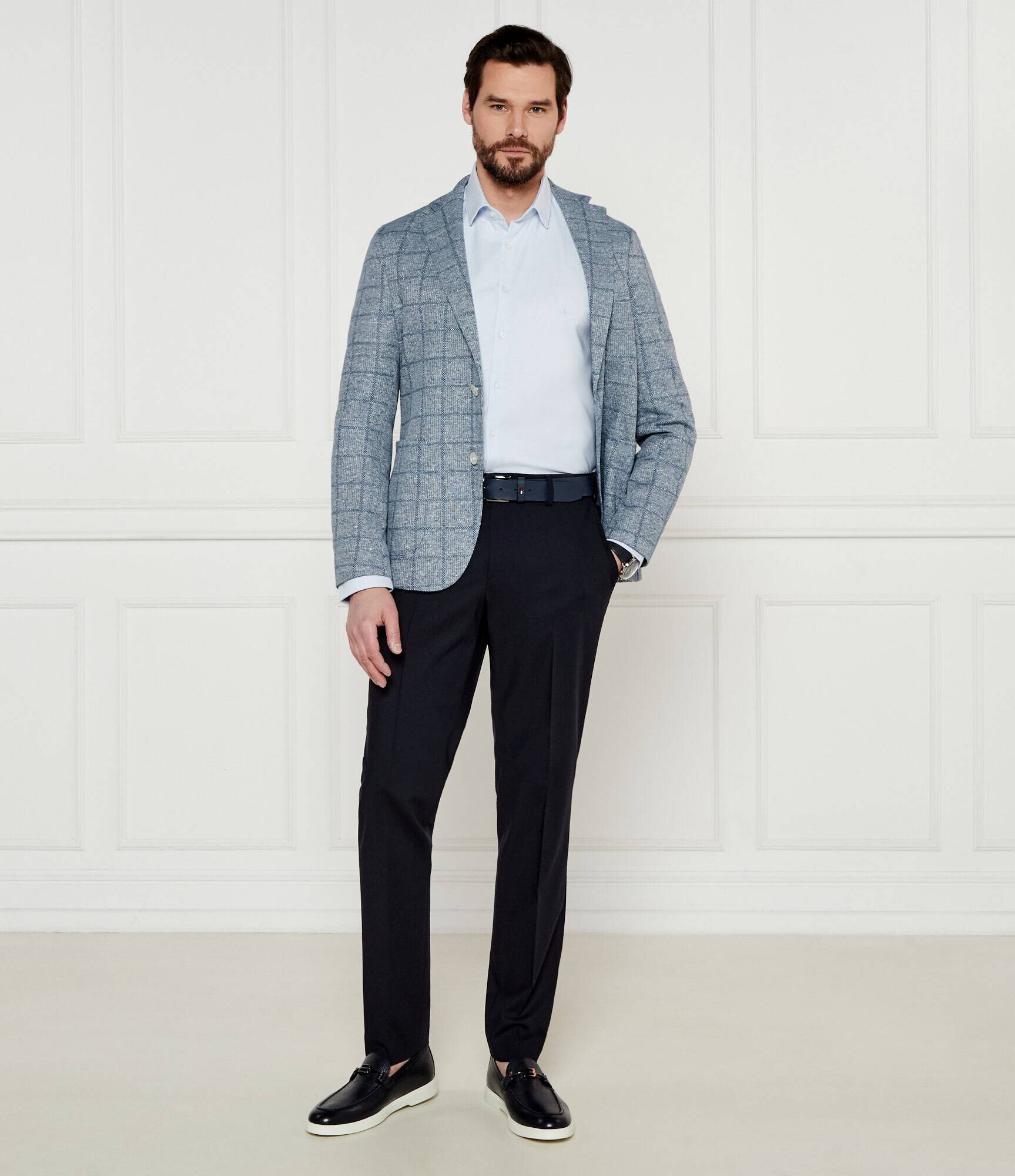 BOSS Black Pantaloni H-Genius-DTL-WG-252 | Slim Fit cu adaos de lână