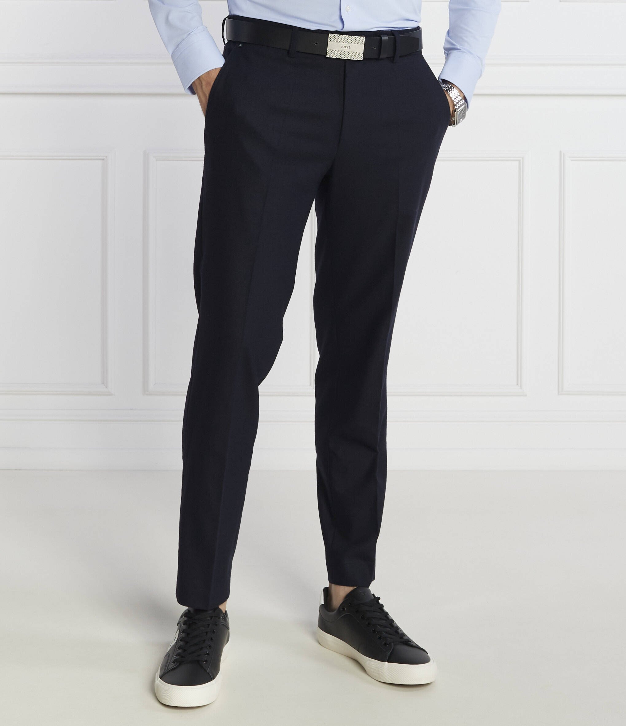 BOSS Black Pantaloni P Genius CW | Slim Fit cu adaos de lână