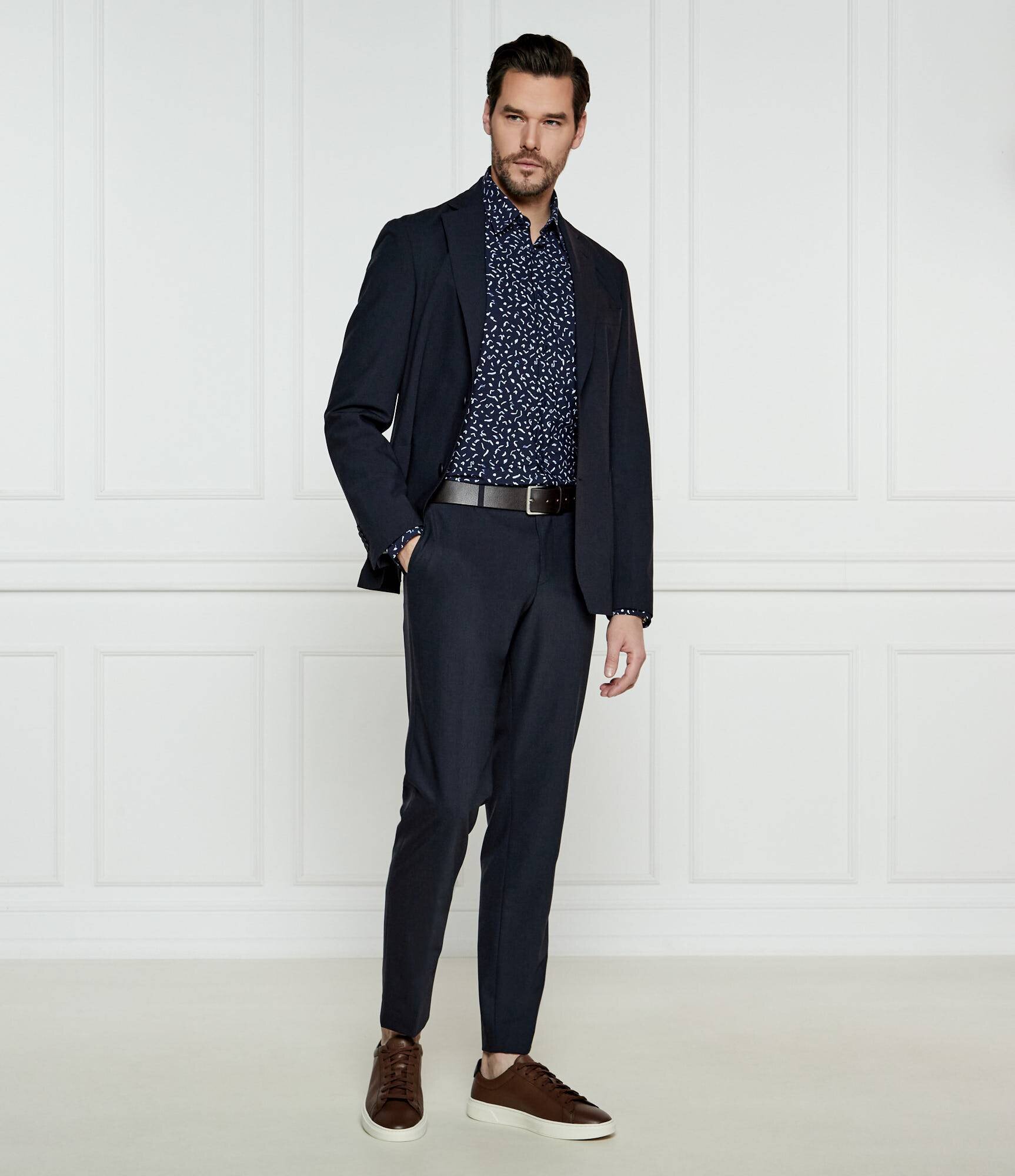 BOSS Black Pantaloni P-Genius-CW-WG-251 | Slim Fit cu adaos de lână