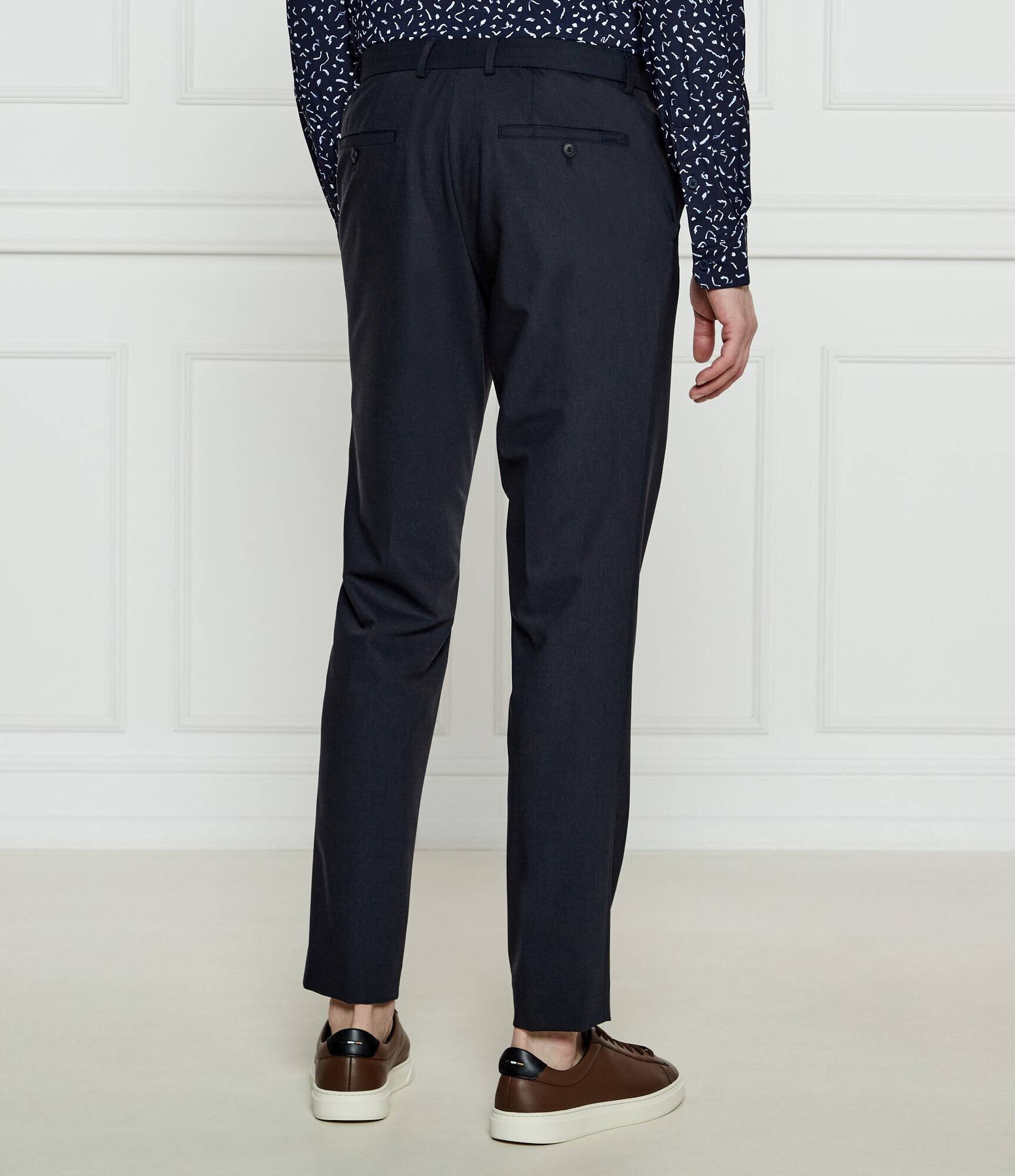 BOSS Black Pantaloni P-Genius-CW-WG-251 | Slim Fit cu adaos de lână