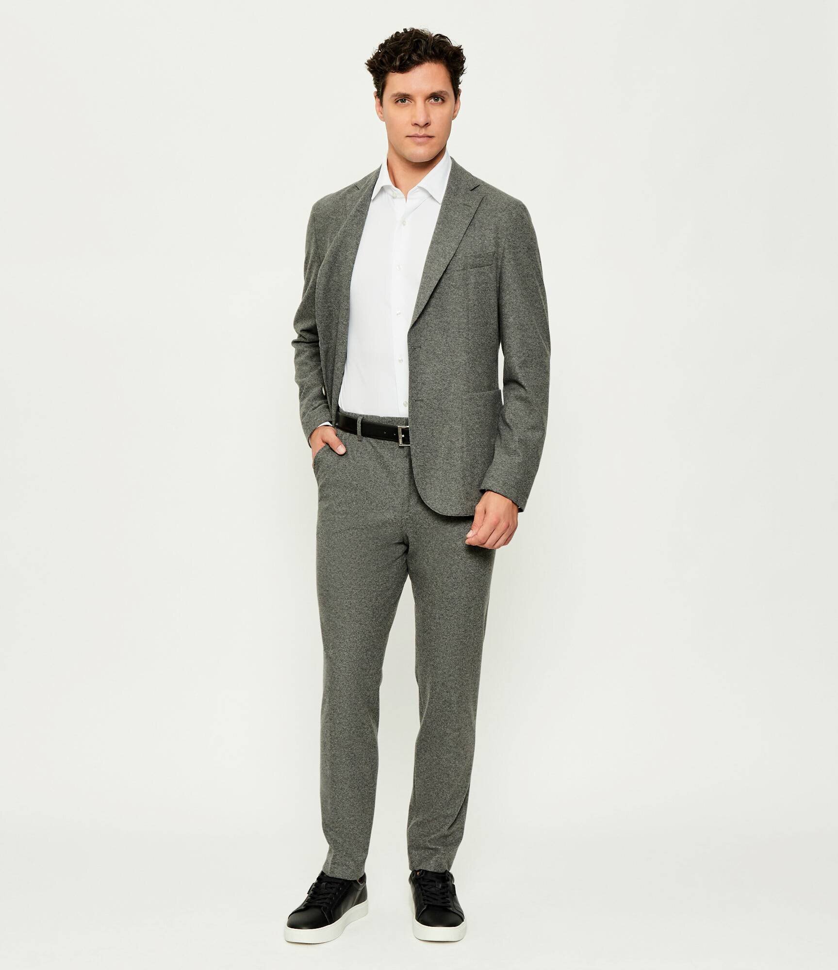 BOSS Black Pantaloni P-Perin-J-RDS-WG-254 | Tapered fit cu adaos de lână