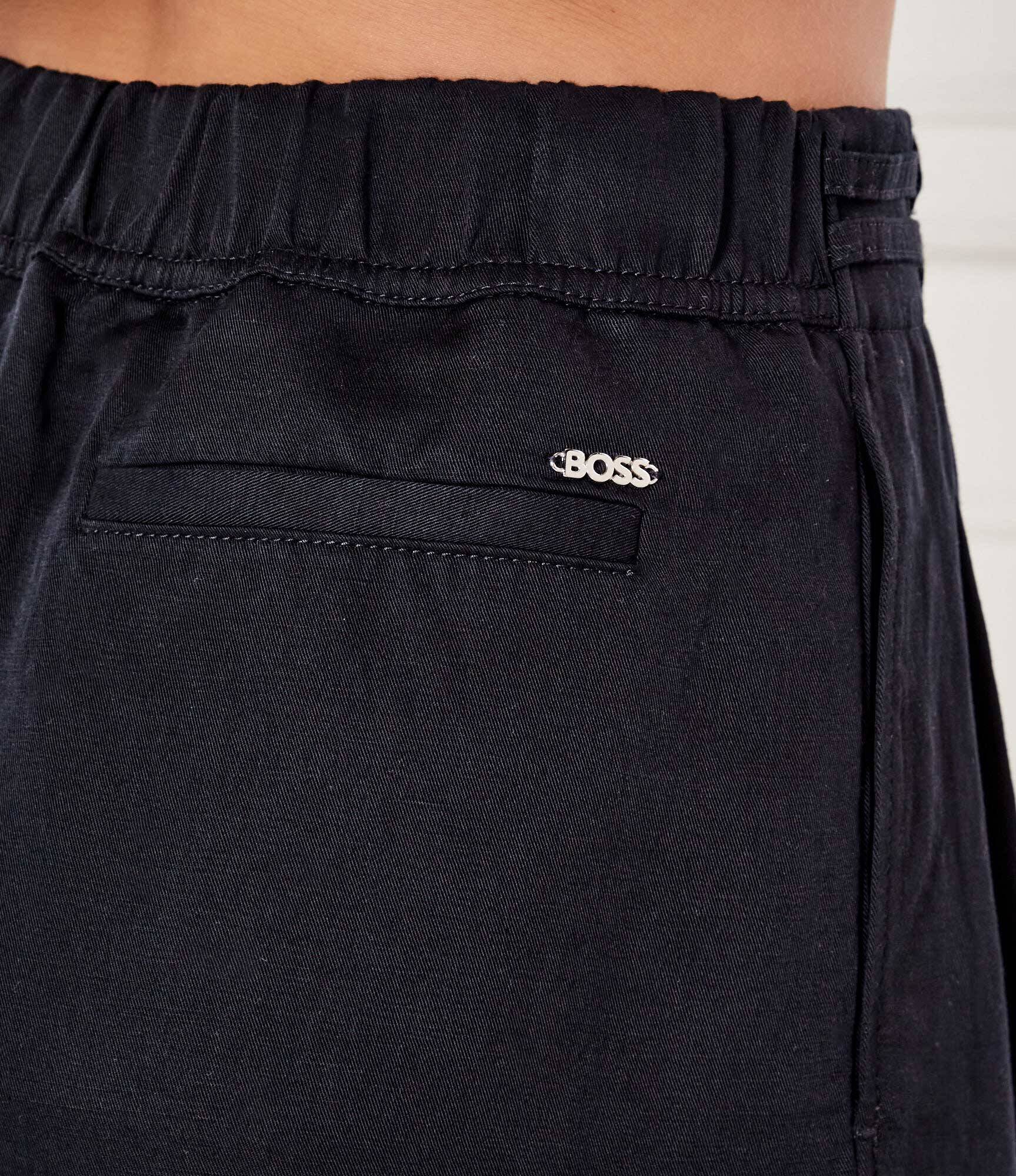 BOSS Black Pantaloni scurți Tilena-W | Loose fit | cu adaos de in