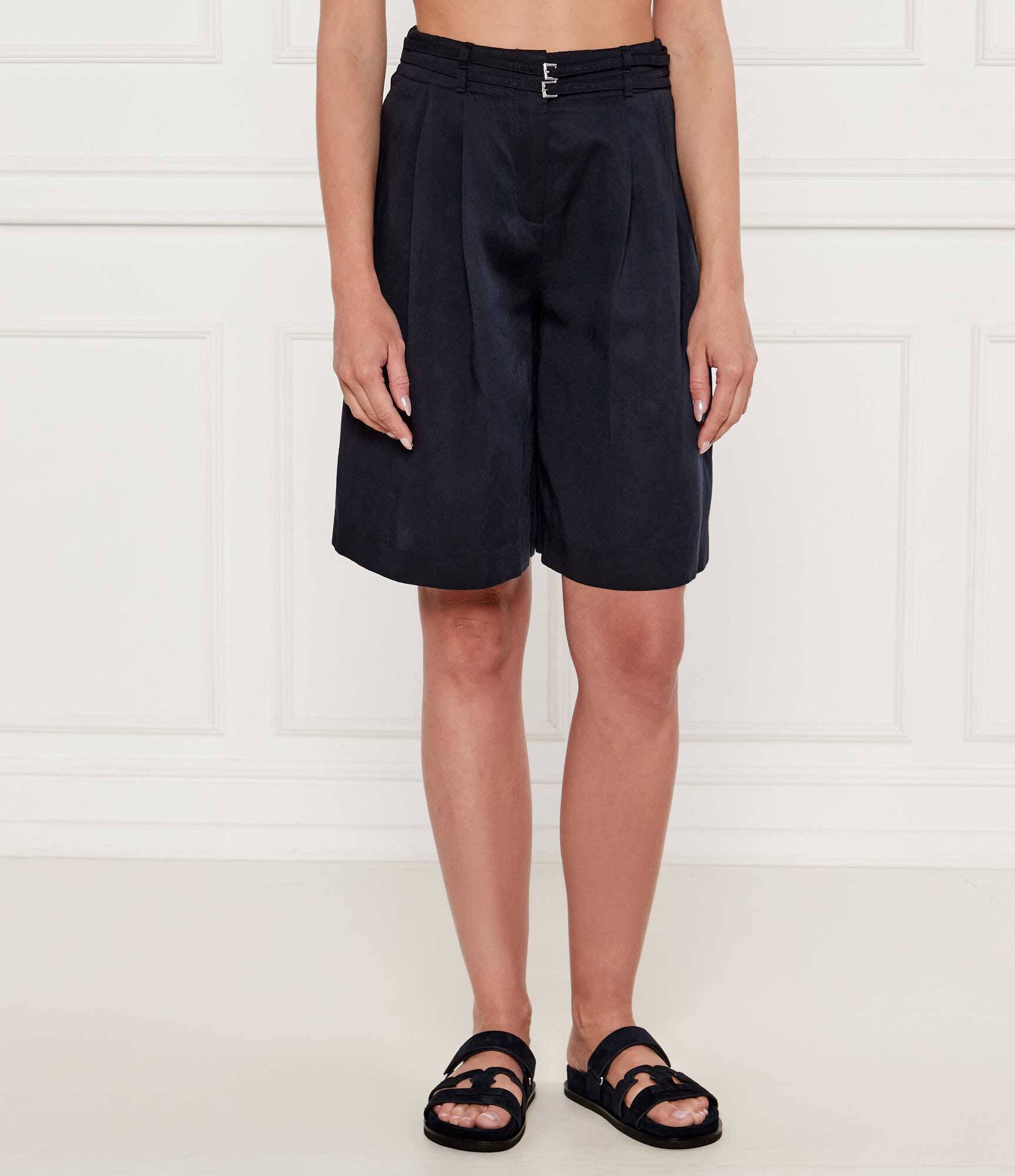 BOSS Black Pantaloni scurți Tilena-W | Loose fit | cu adaos de in