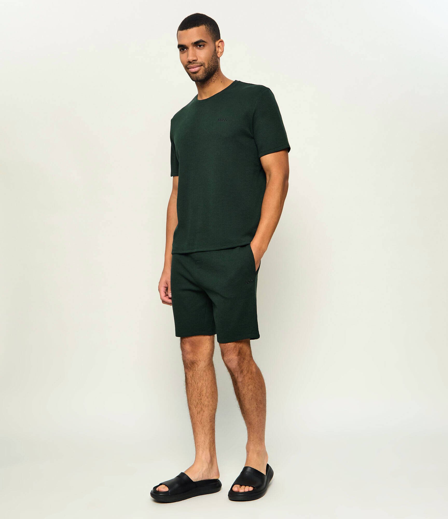 BOSS Black Pantaloni scurți Waffle | regular fit