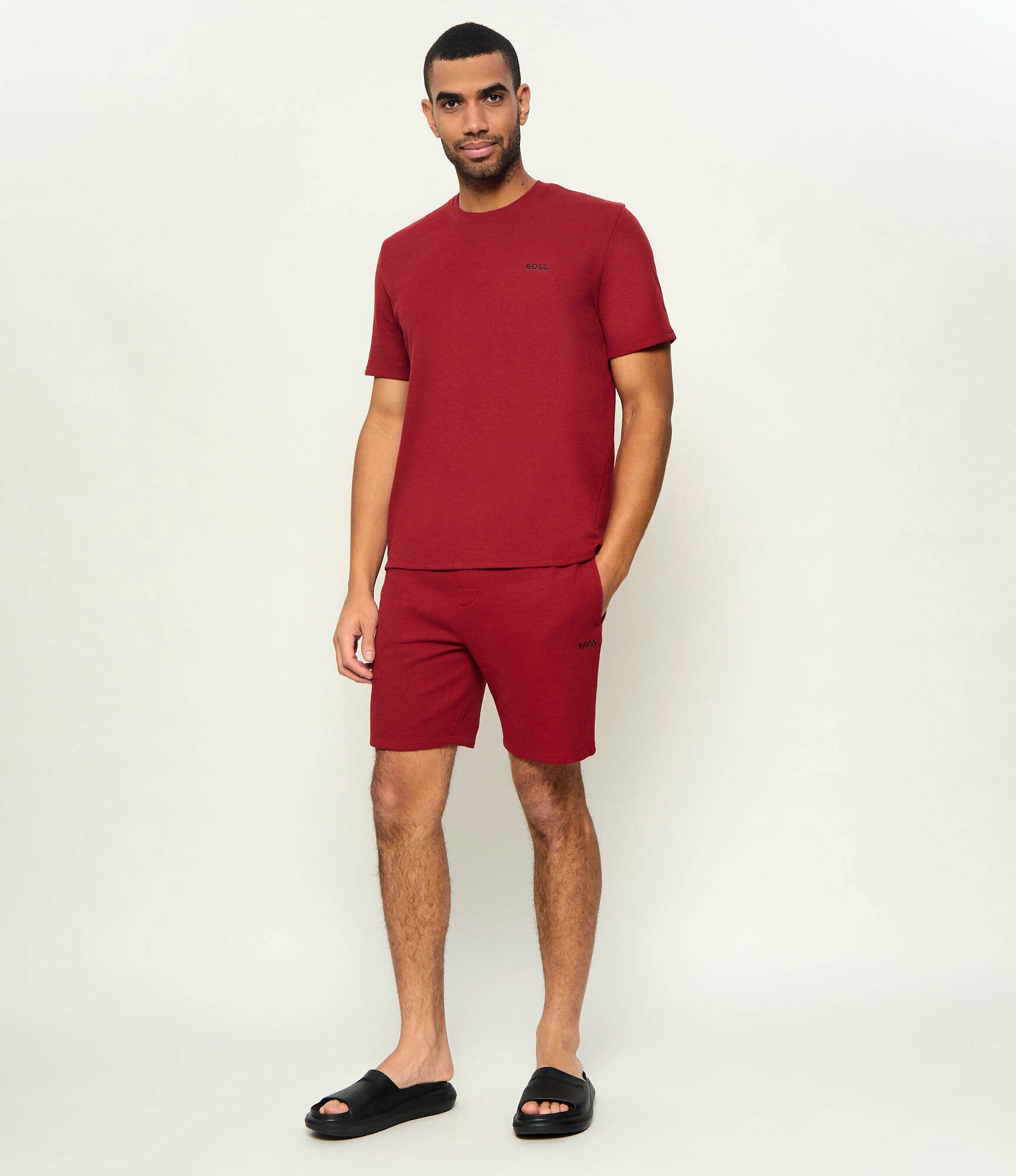 BOSS Black Pantaloni scurți Waffle | regular fit