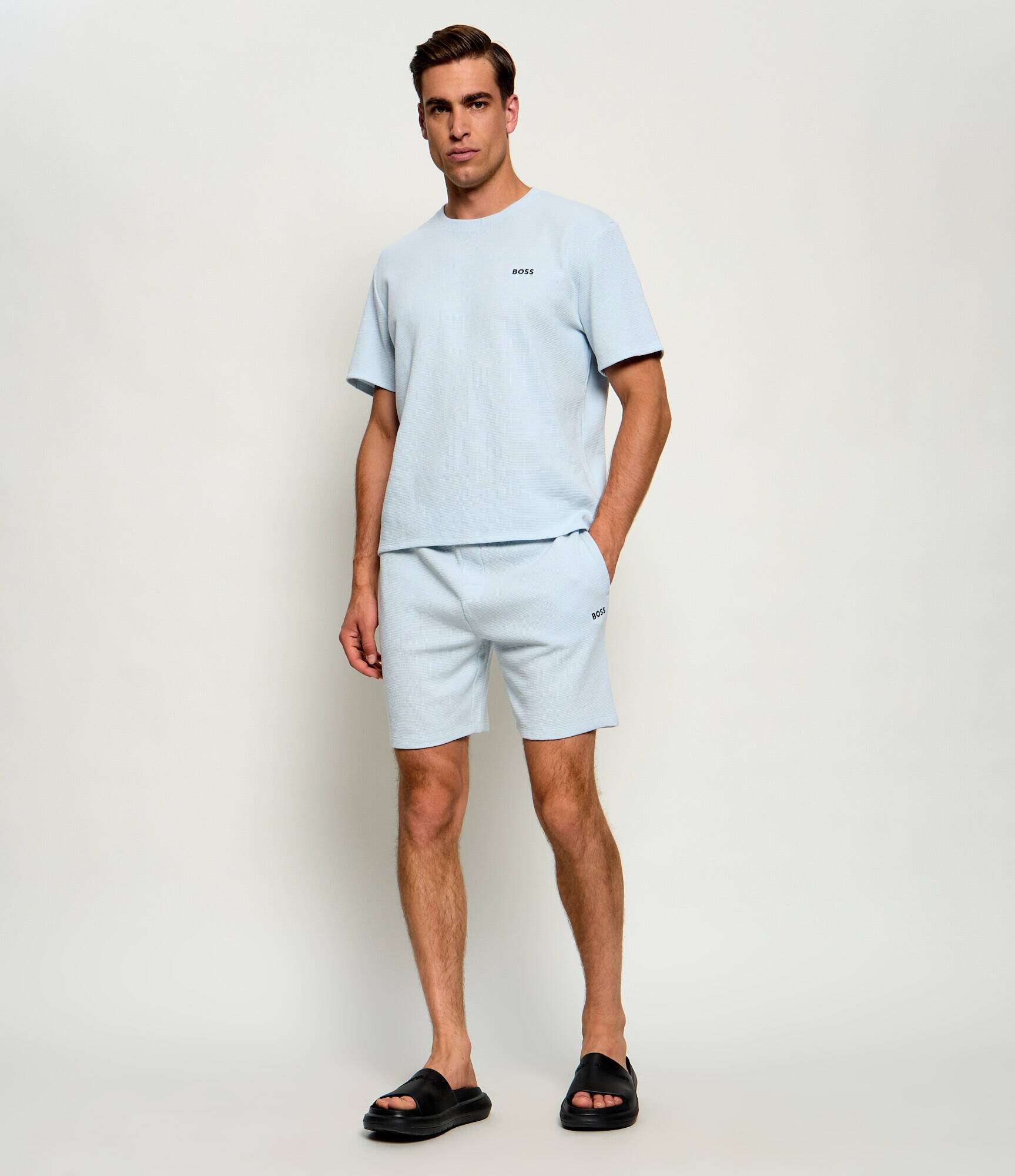 BOSS Black Pantaloni scurți Waffle | regular fit