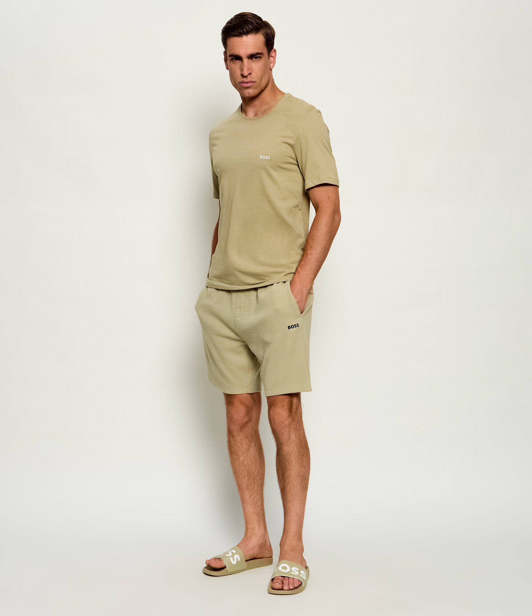 BOSS Black Pantaloni scurți Waffle | regular fit