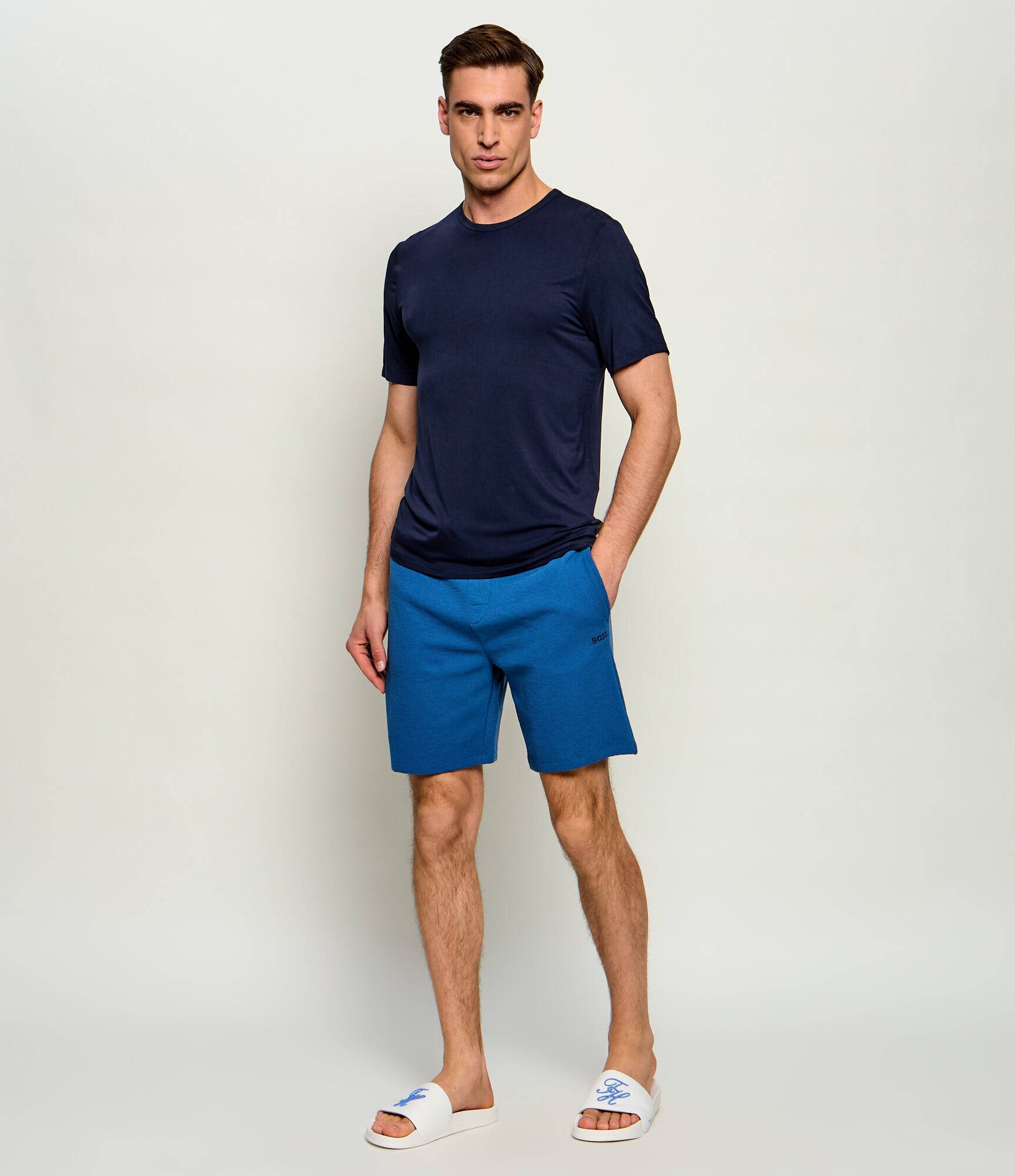 BOSS Black Pantaloni scurți Waffle | regular fit