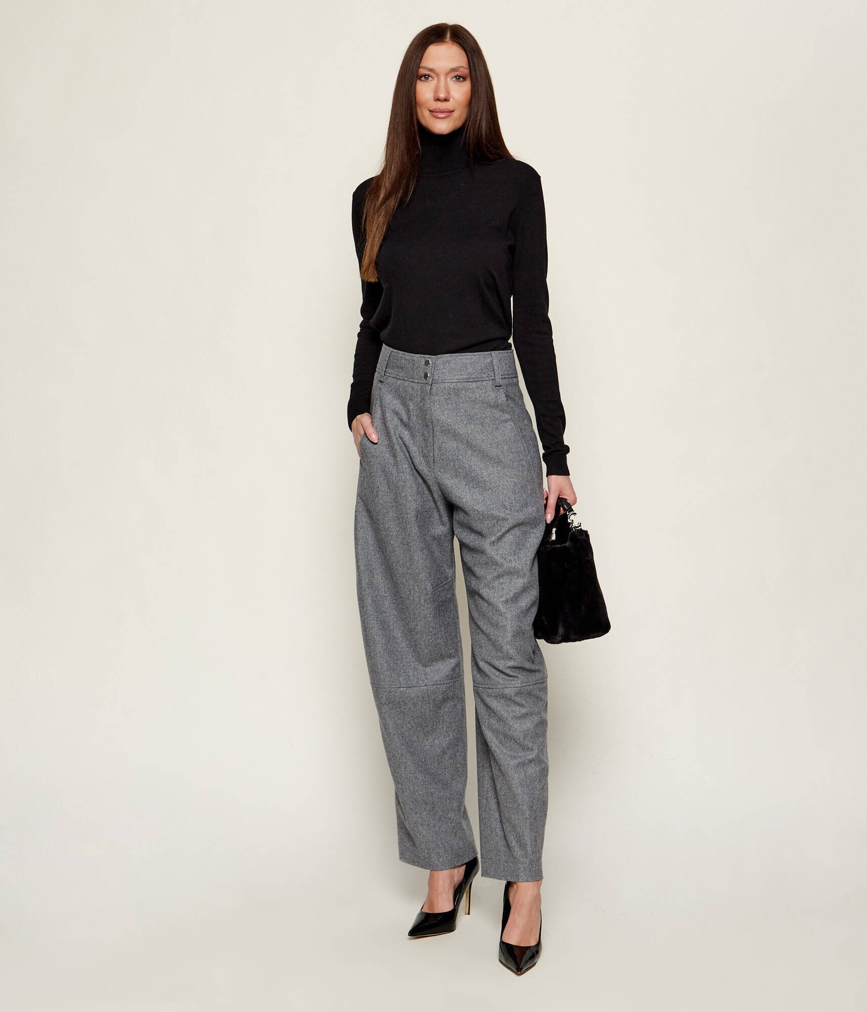 BOSS Black Pantaloni Telarana | Relaxed fit cu adaos de lână