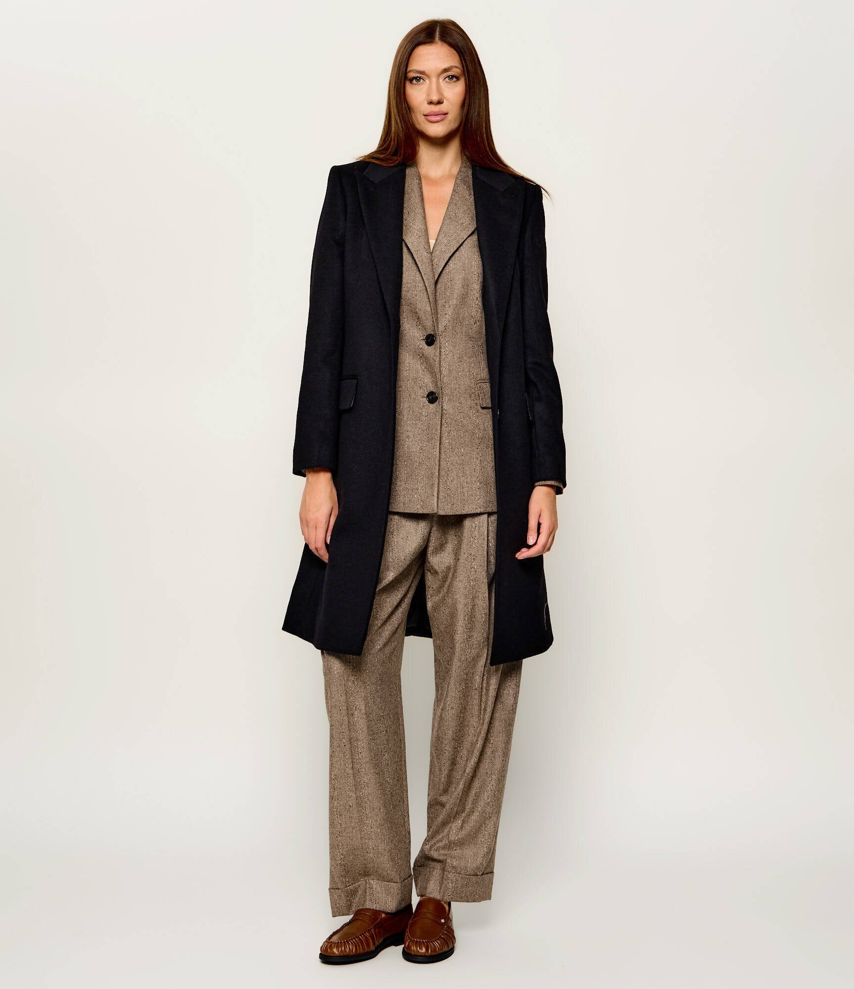 BOSS Black Pantaloni Tornara | Relaxed fit cu adaos de lână