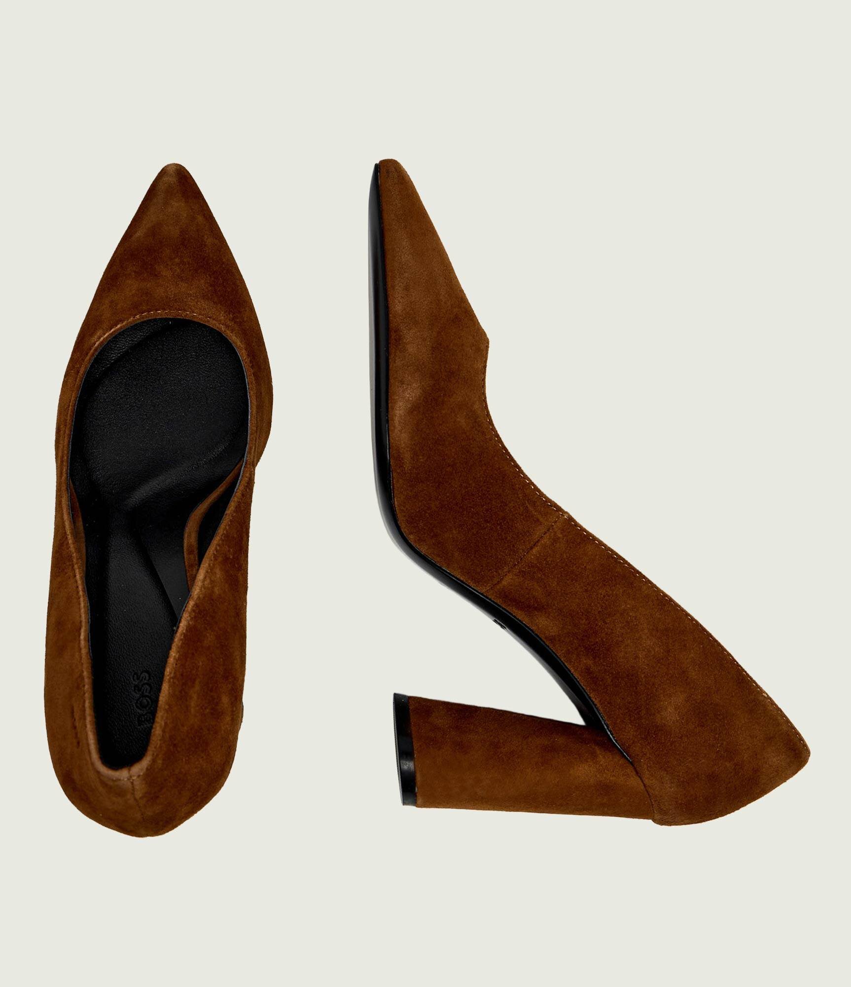 BOSS Black Pantofi cu toc Gracey_ChPump90_SD | piele întoarsă