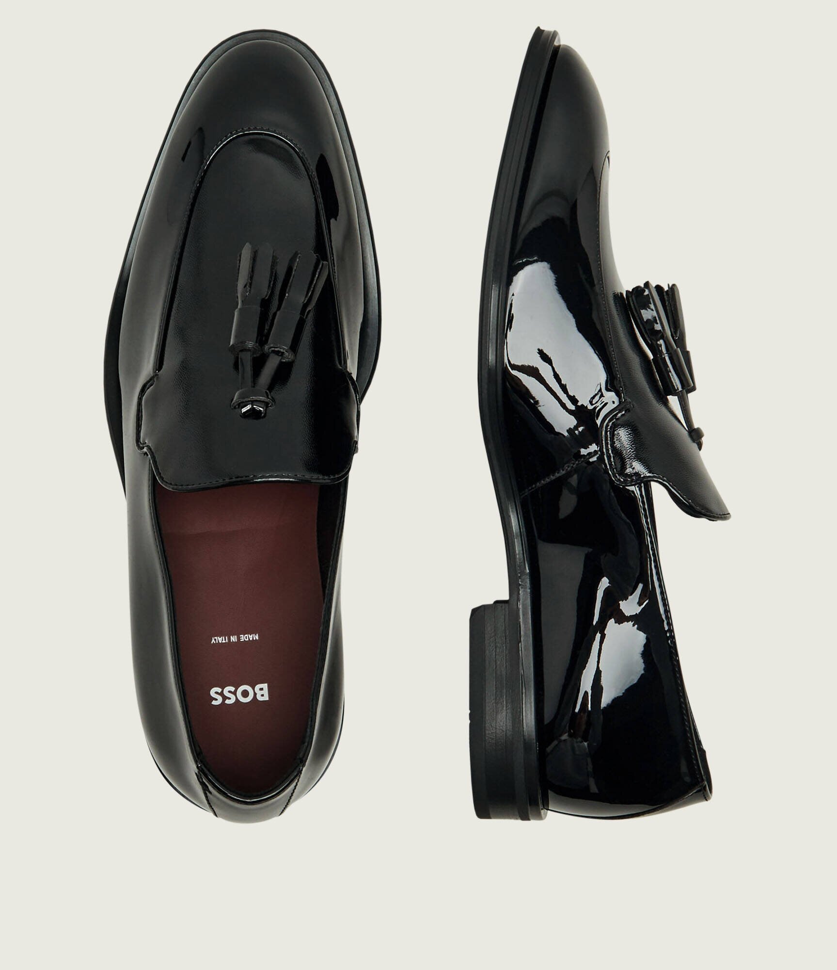 BOSS Black Pantofi loafer Derrek_Loaf_paprts cu adaos de piele