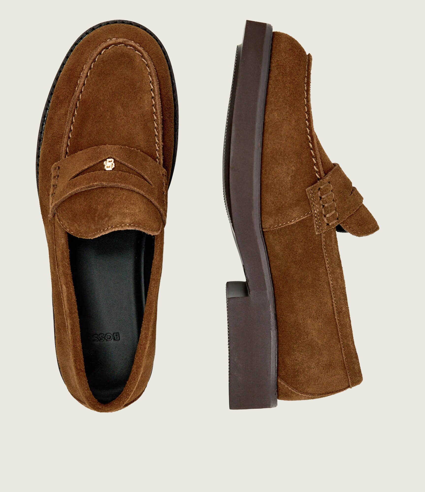 BOSS Black Pantofi loafer Eleri_Mocc_SDBB | piele întoarsă