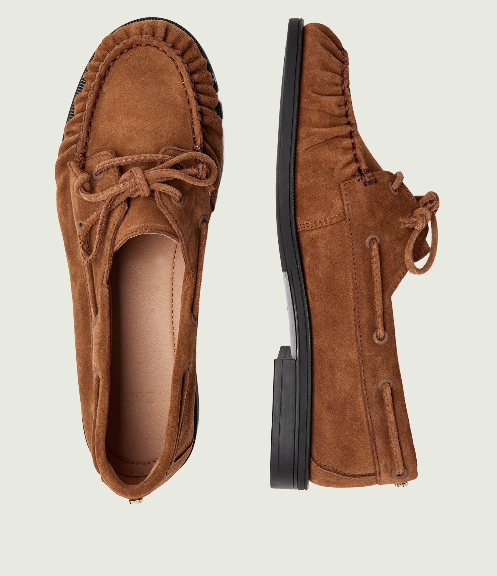 BOSS Black Pantofi loafer Lycia_Boat_SDBB | piele întoarsă