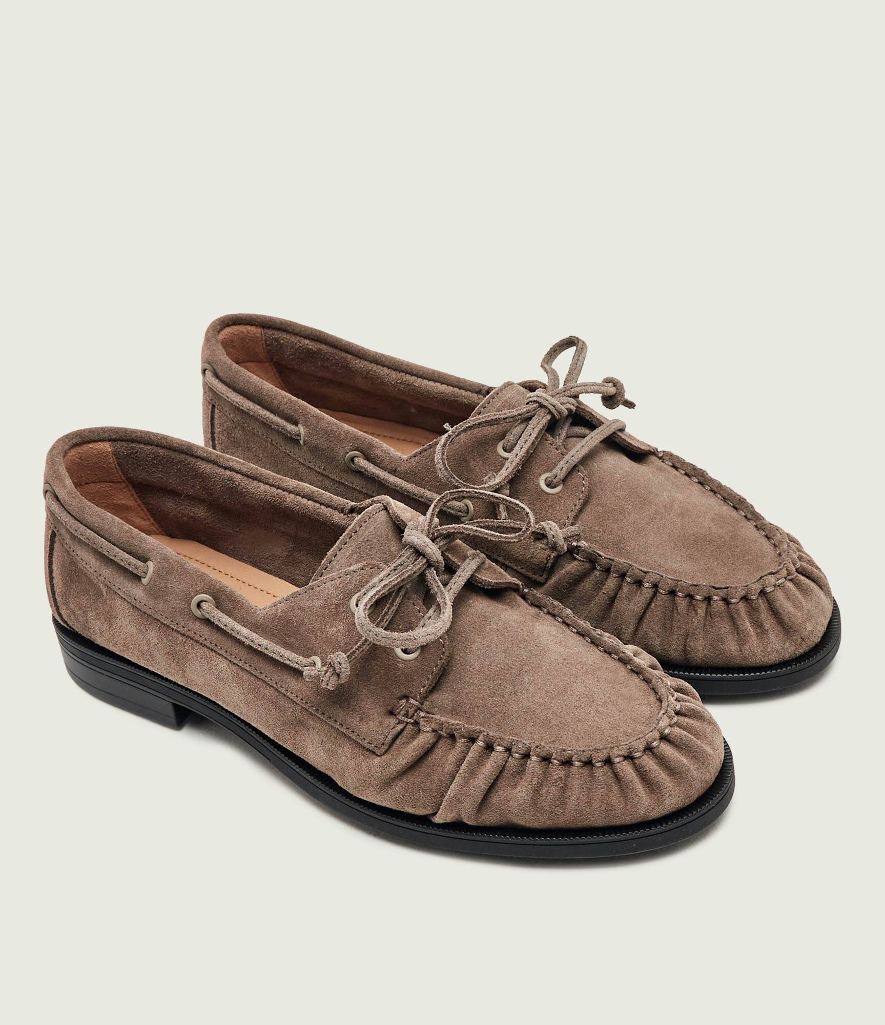 BOSS Black Pantofi loafer Lycia_Boat_SDBB | piele întoarsă
