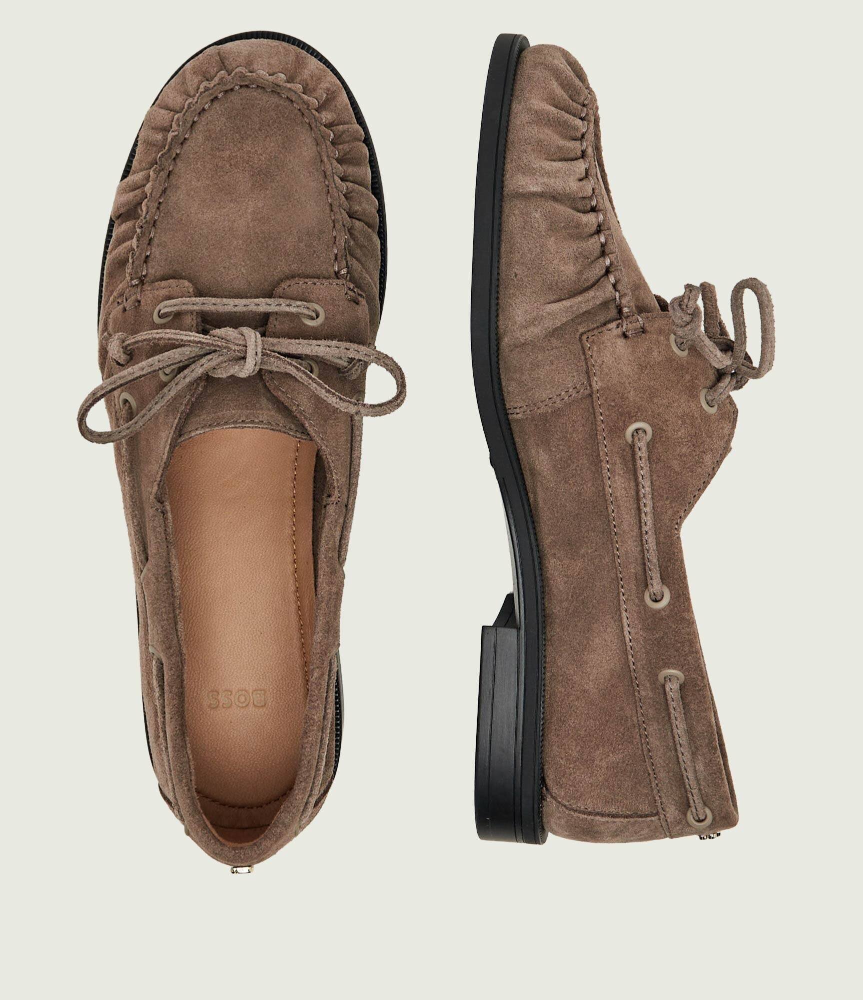 BOSS Black Pantofi loafer Lycia_Boat_SDBB | piele întoarsă