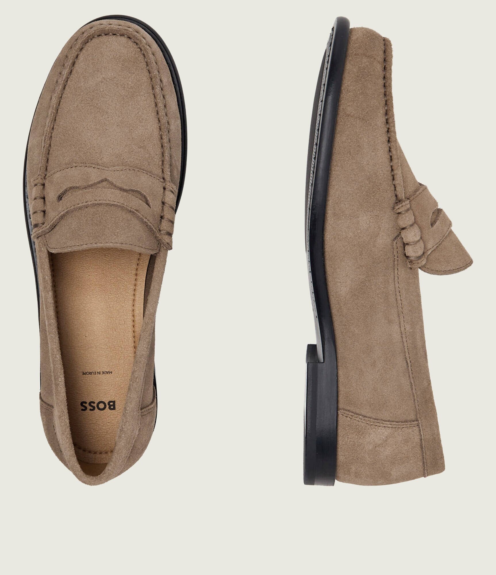 BOSS Black Pantofi loafer Tevan_Mocc_sd | piele întoarsă