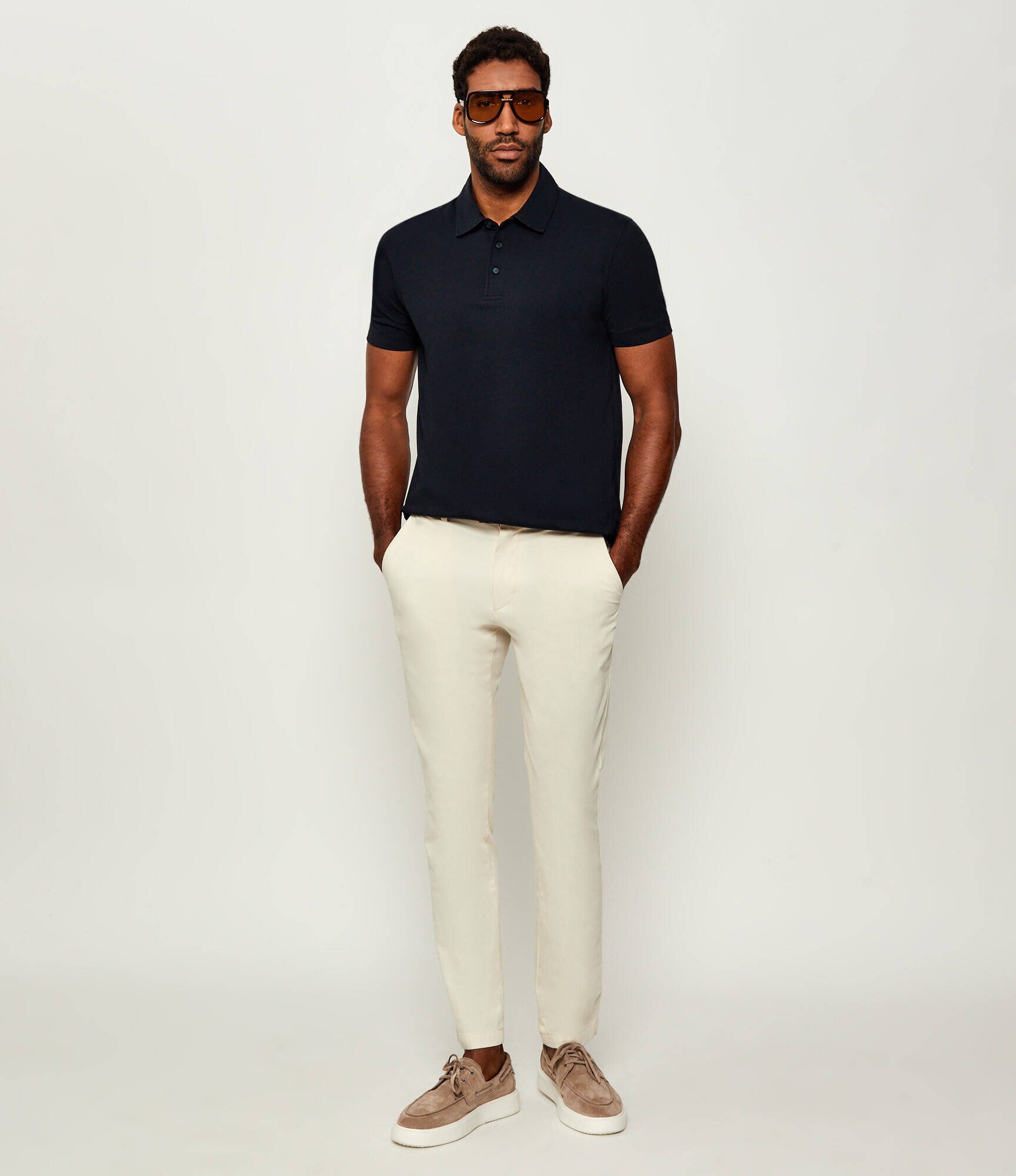 BOSS Black Polo Parris 37 | Boss x Beckham | regular fit cu adaos de mătase