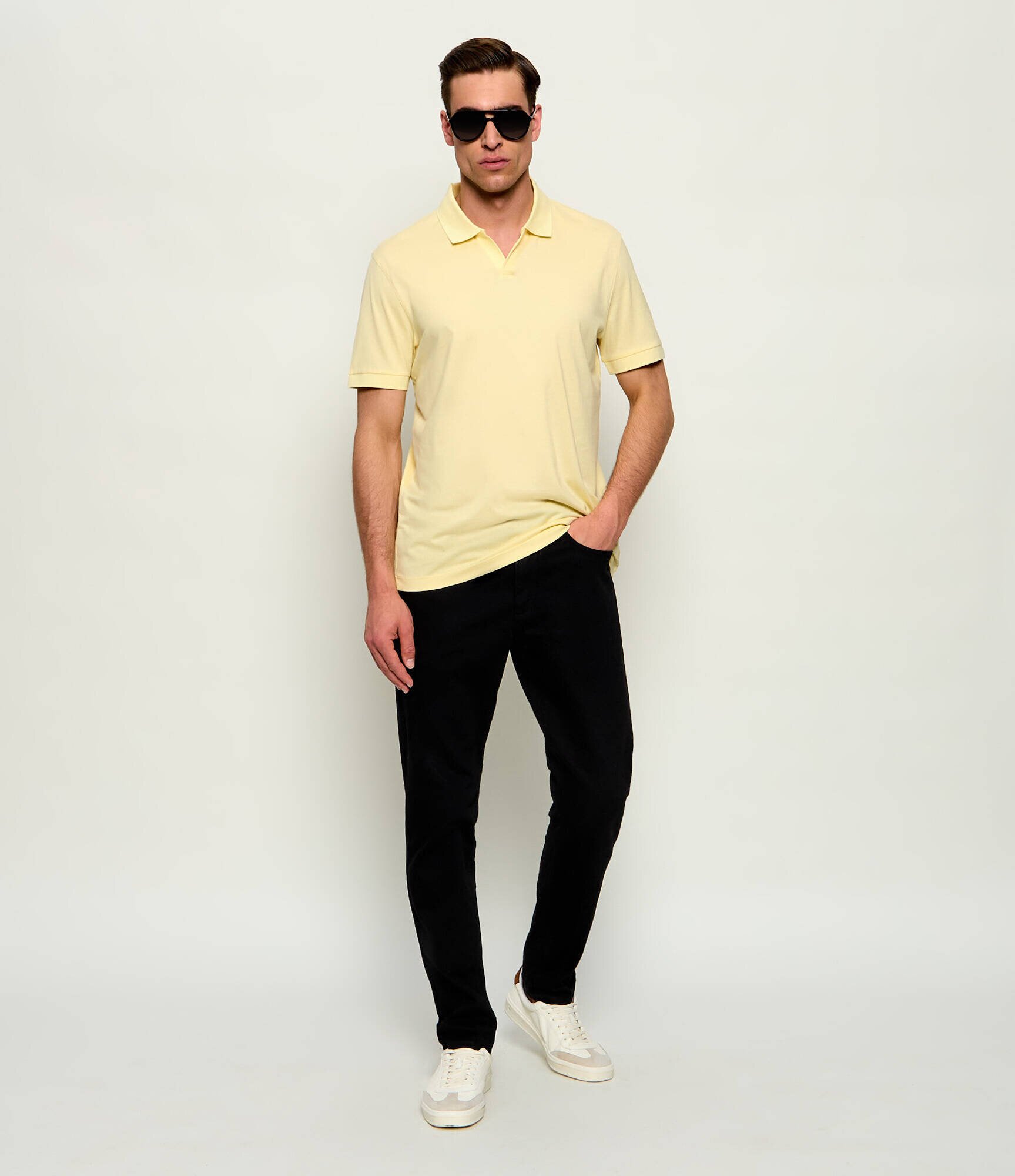 BOSS Black Polo Ponti 75_DB | BOSS X David Beckham | regular fit cu adaos de mătase