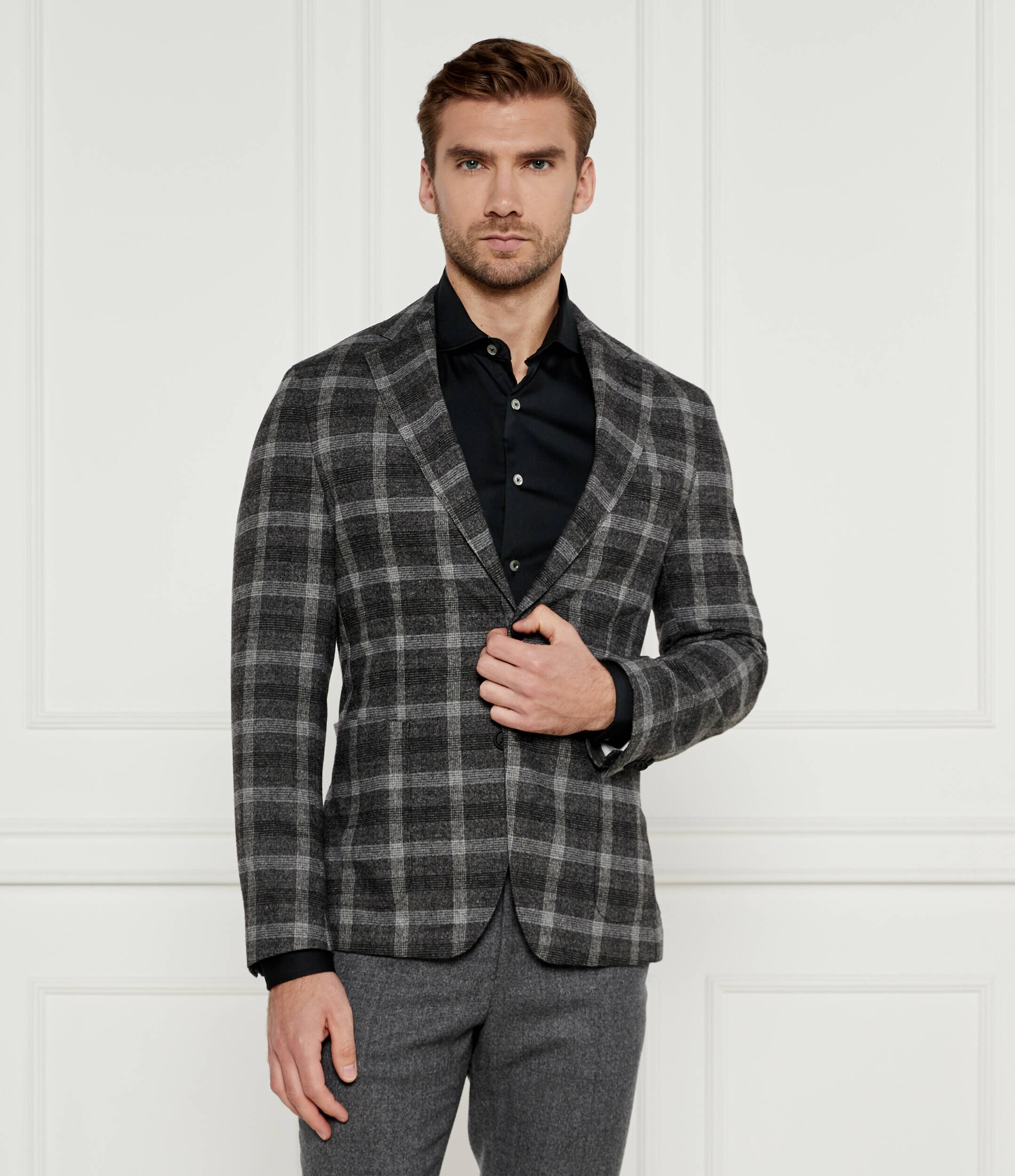 BOSS Black Sacou | Slim Fit cu adaos de lână
