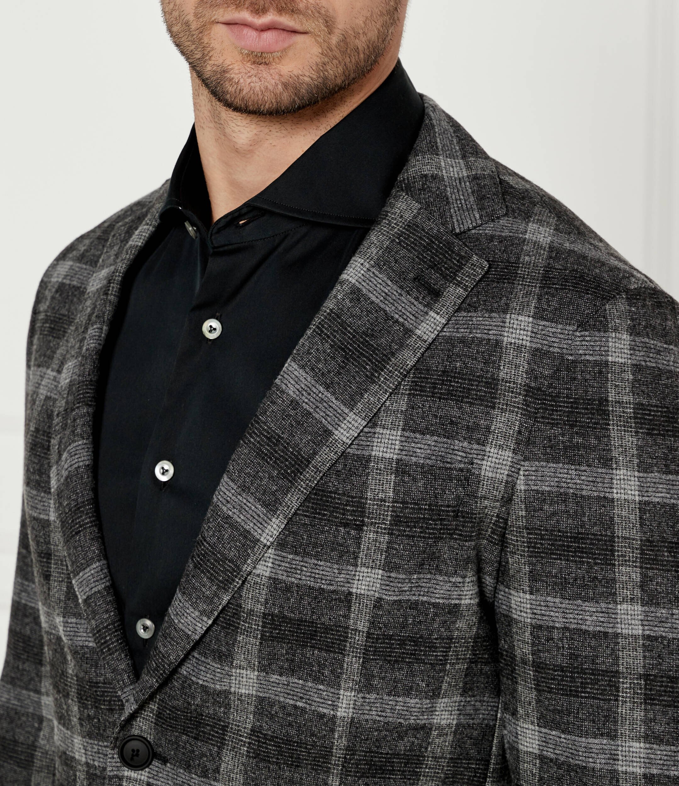 BOSS Black Sacou | Slim Fit cu adaos de lână