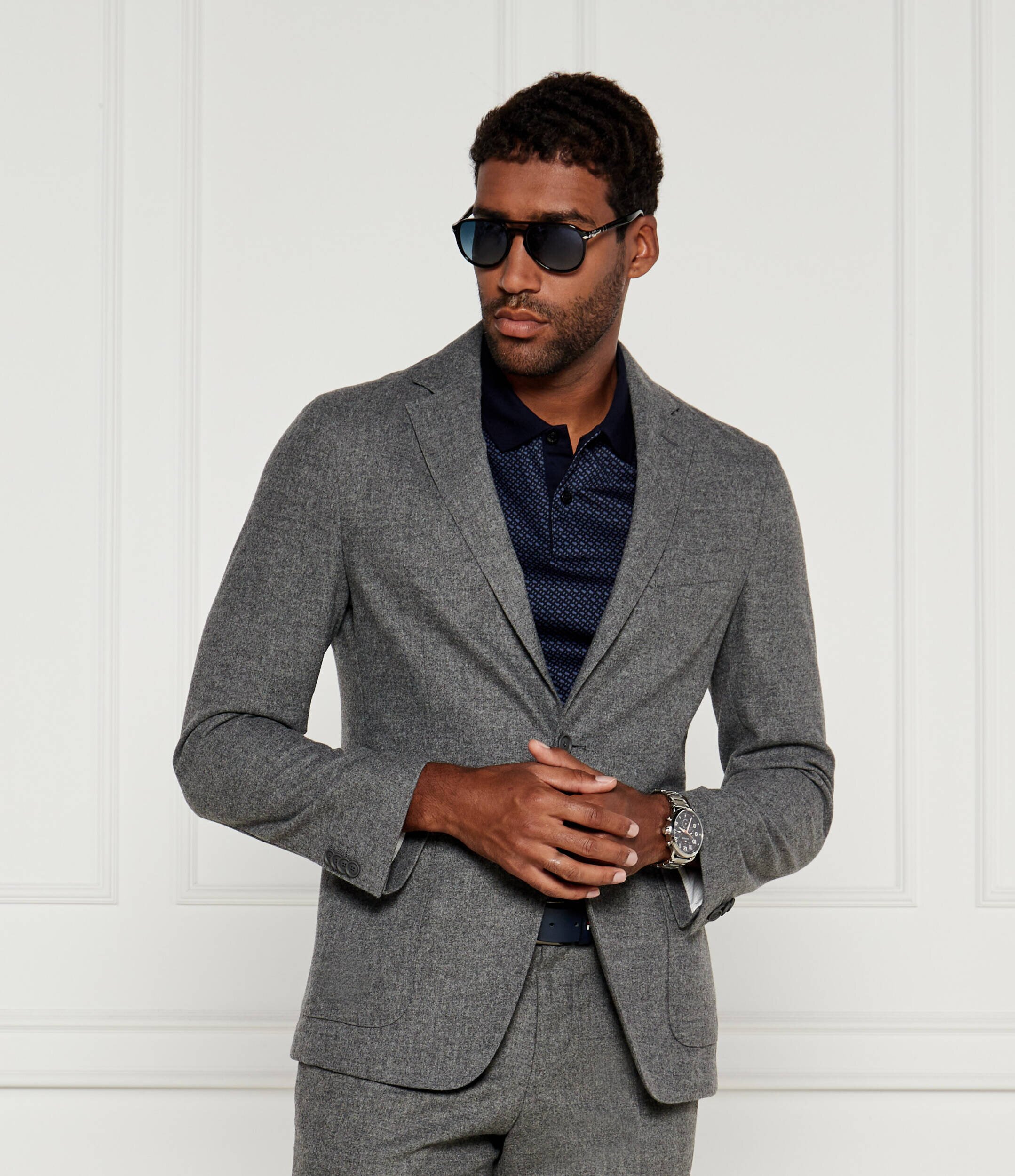 BOSS Black Sacou | Slim Fit cu adaos de lână