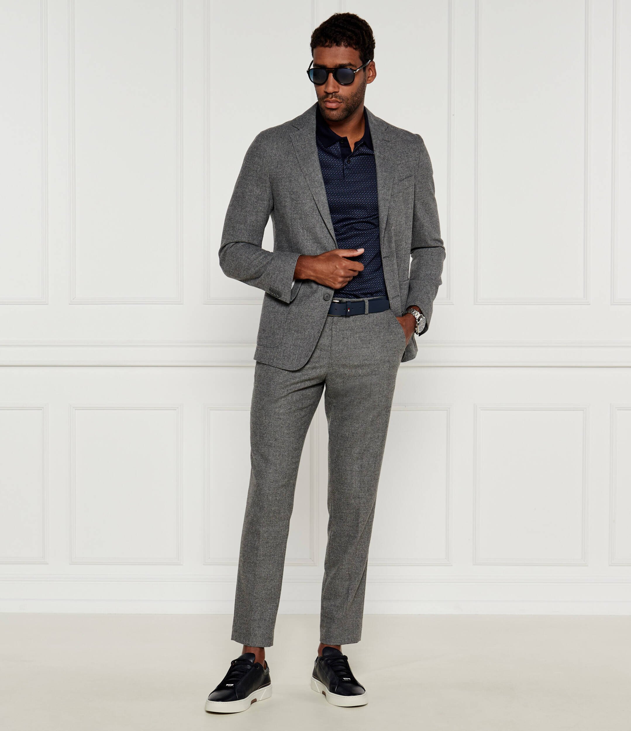 BOSS Black Sacou | Slim Fit cu adaos de lână
