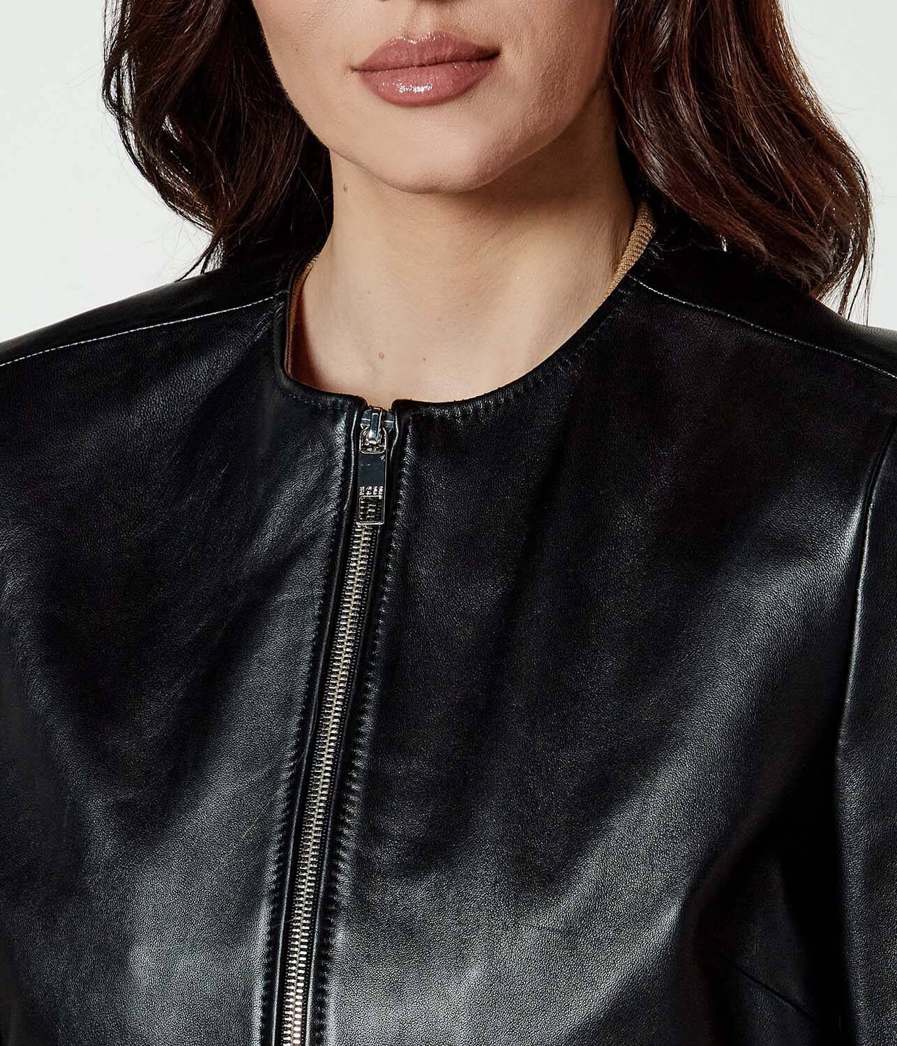BOSS Black Skórzana kurtka Sadenita | Regular Fit