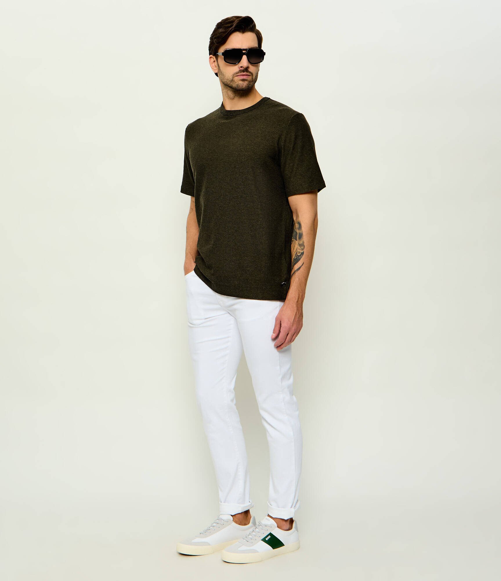 BOSS Black Sneakers Aiden_Tenn_sdnypu | piele întoarsă
