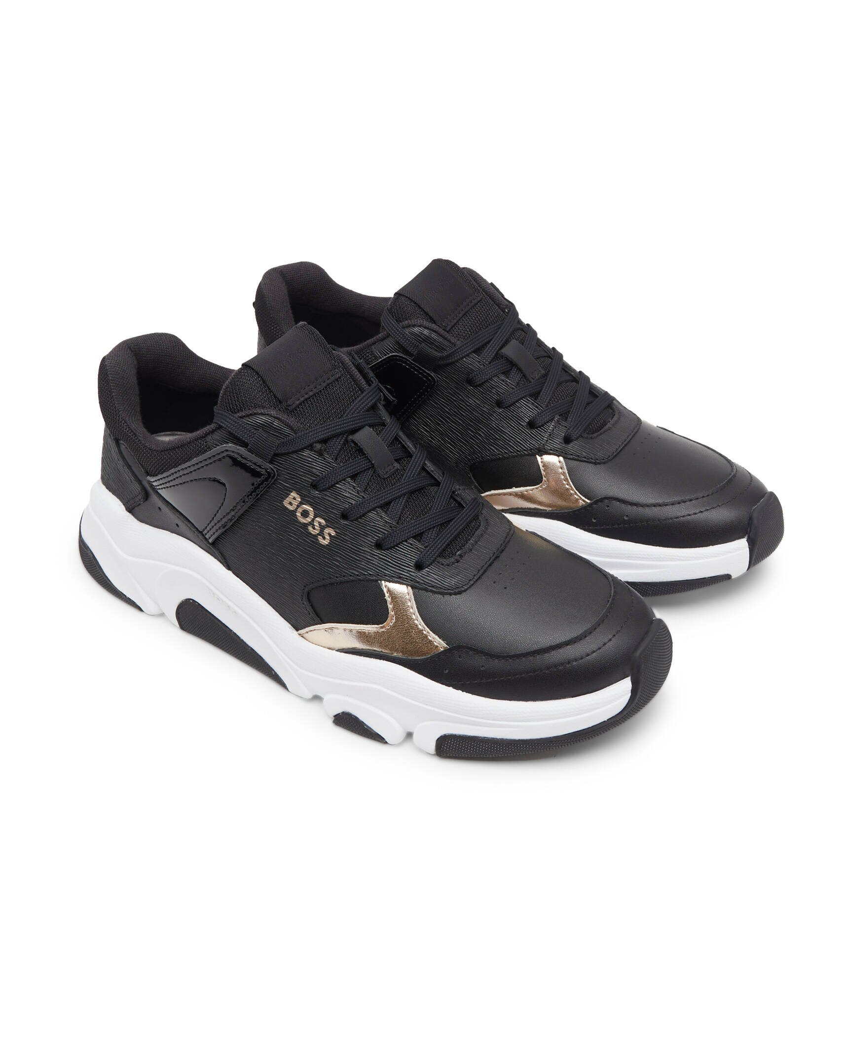 BOSS Black Sneakers Asher cu adaos de piele