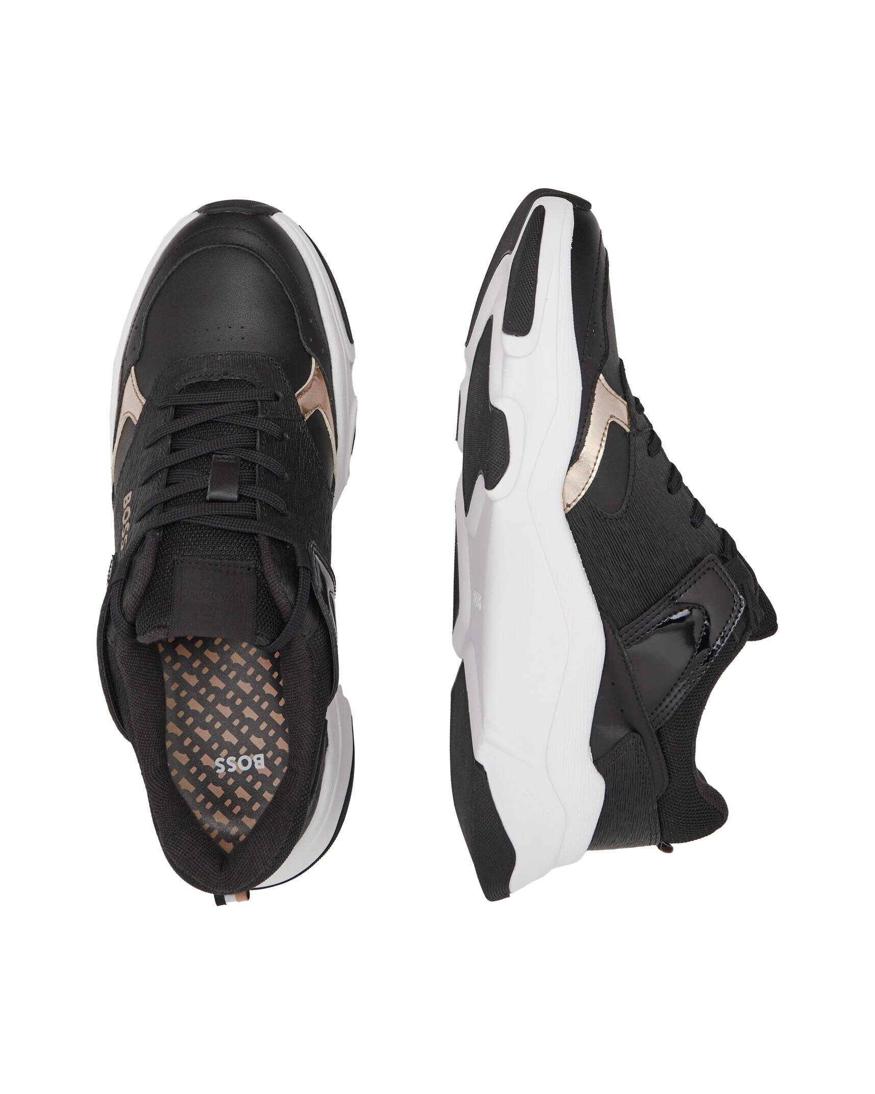 BOSS Black Sneakers Asher cu adaos de piele