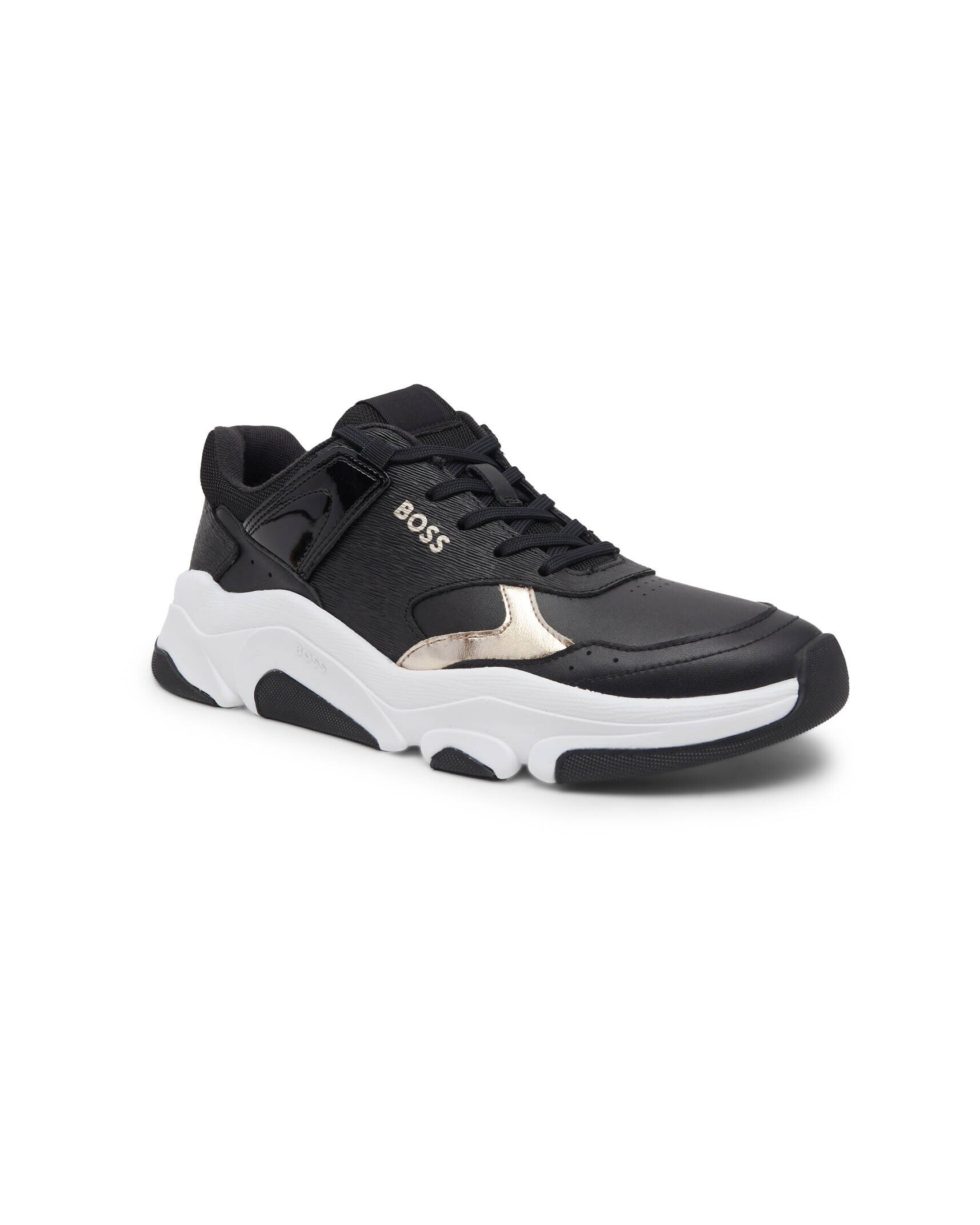 BOSS Black Sneakers Asher cu adaos de piele