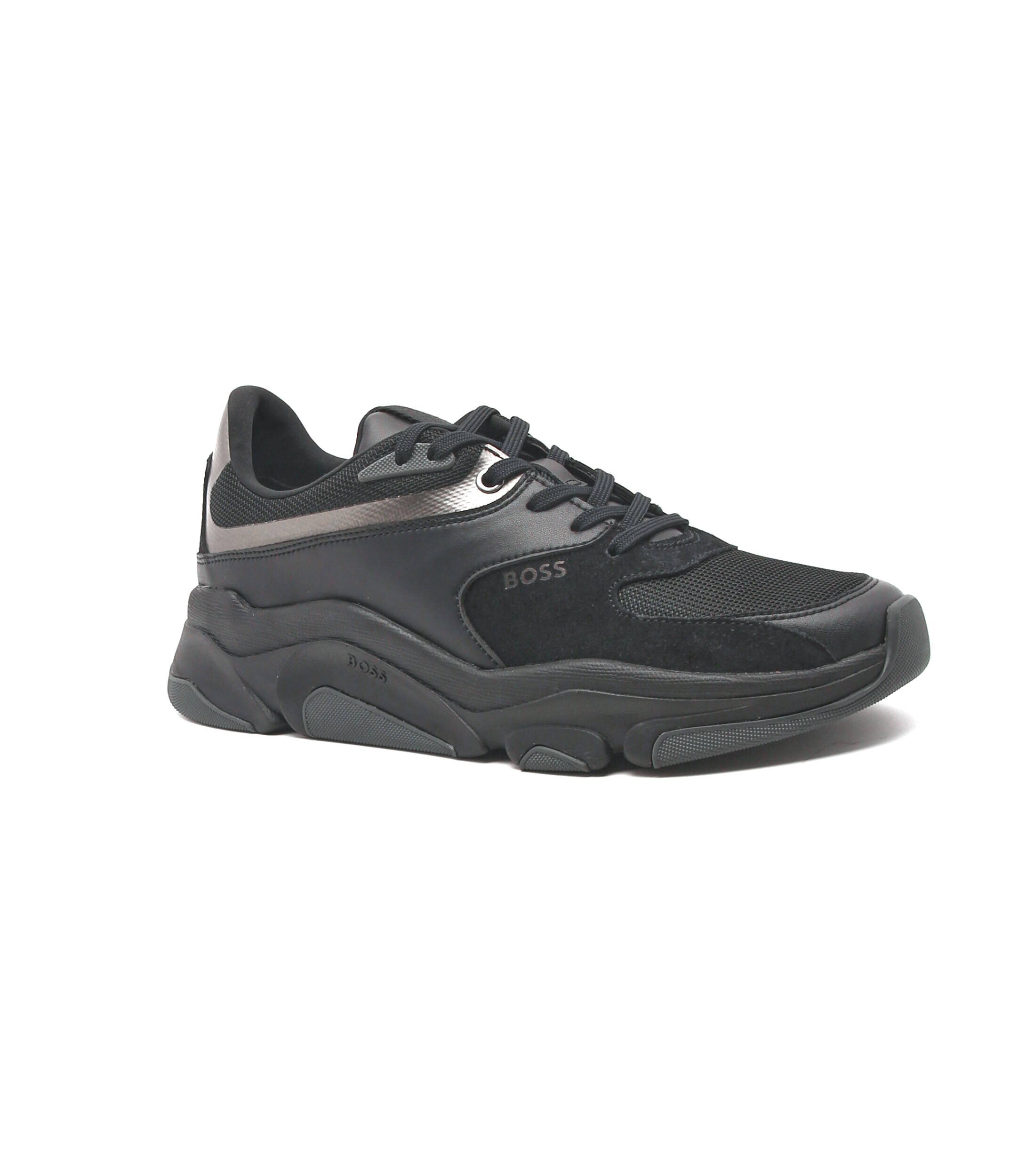 BOSS Black Sneakers Asher_Runn_mx cu adaos de piele