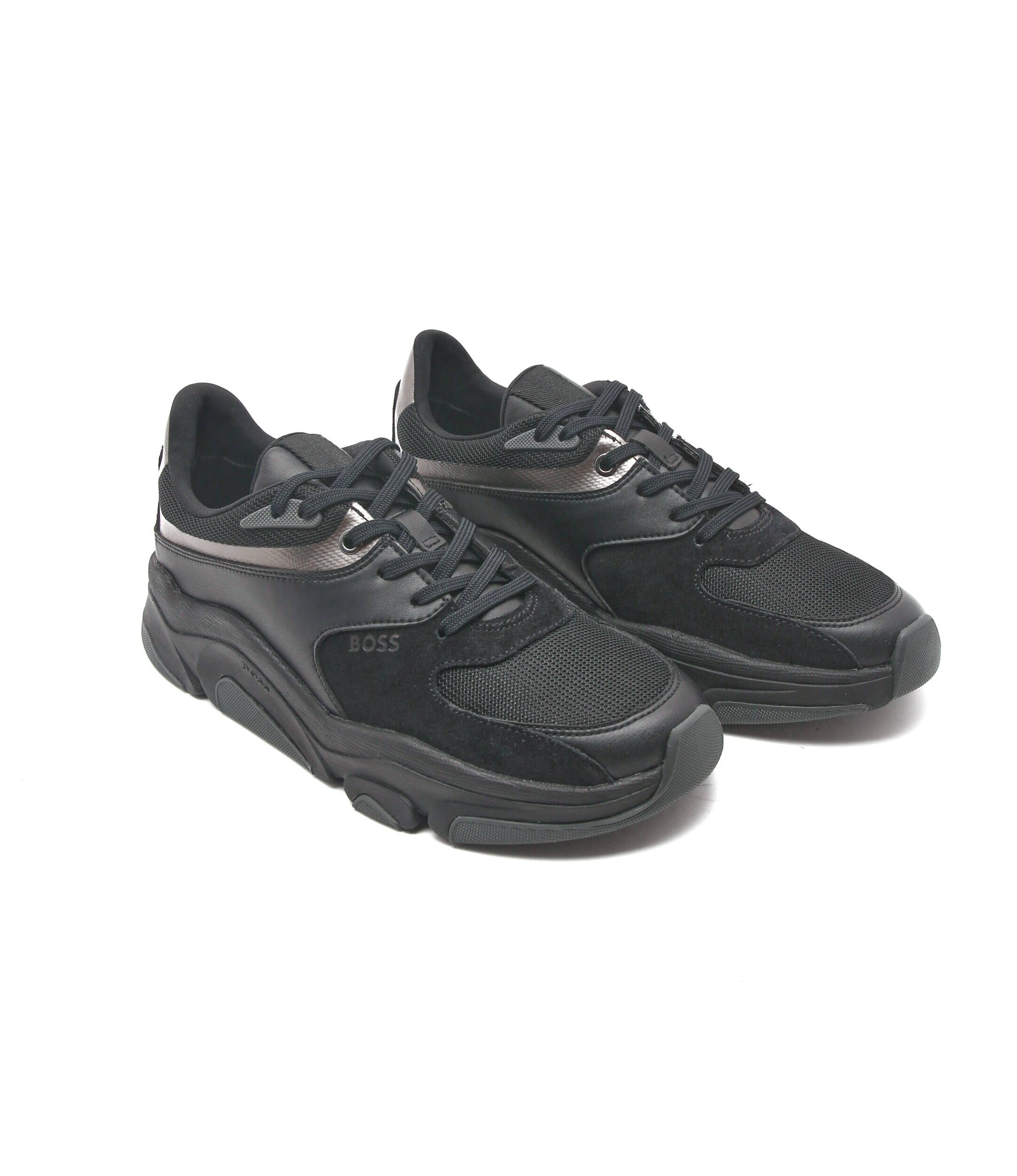 BOSS Black Sneakers Asher_Runn_mx cu adaos de piele