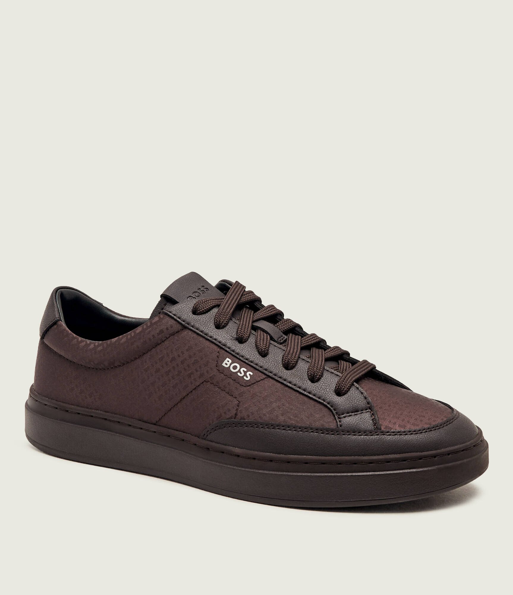 BOSS Black Sneakers Kieran_Tenn_alnymn cu adaos de piele