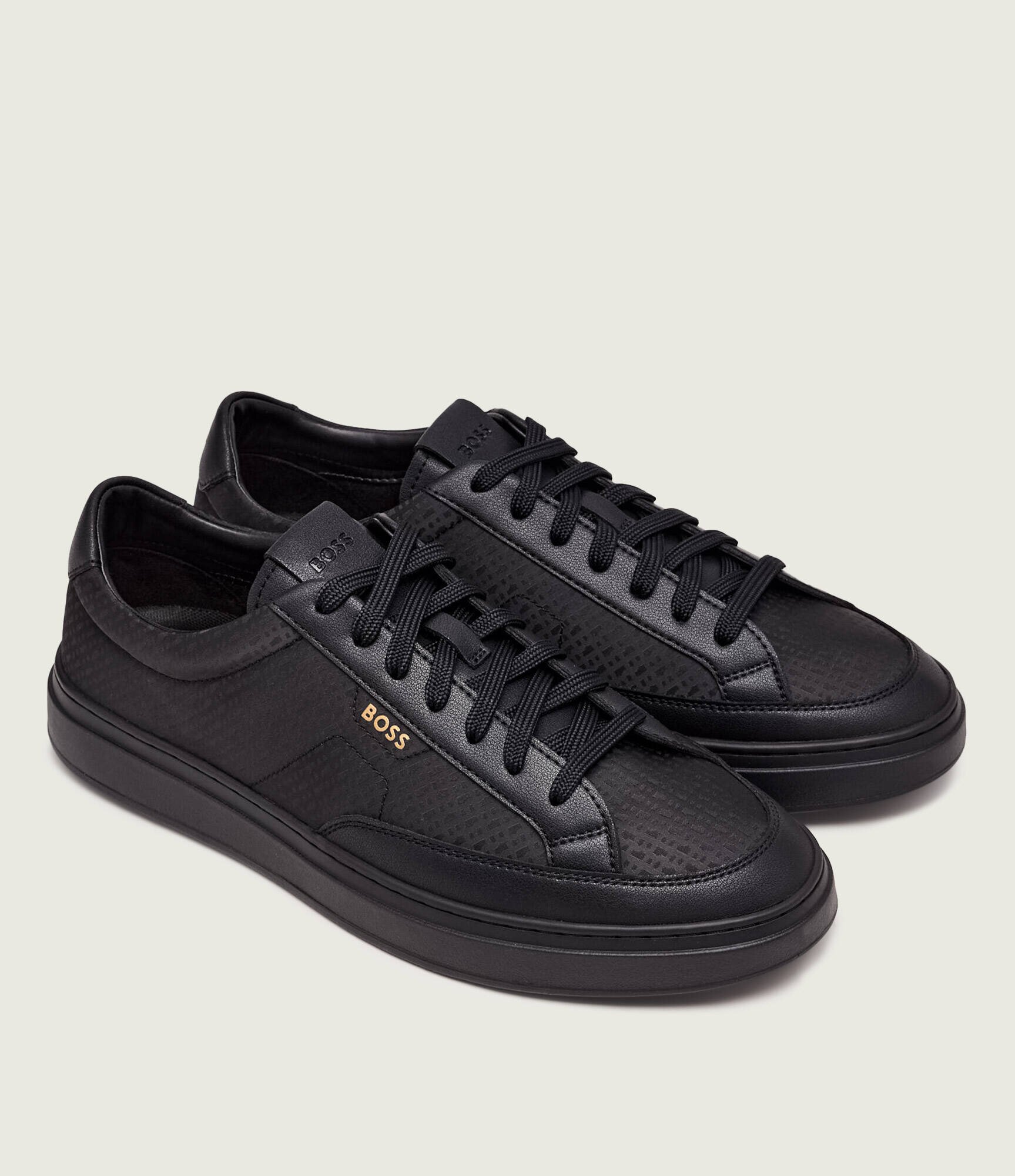 BOSS Black Sneakers Kieran_Tenn_alnymn cu adaos de piele